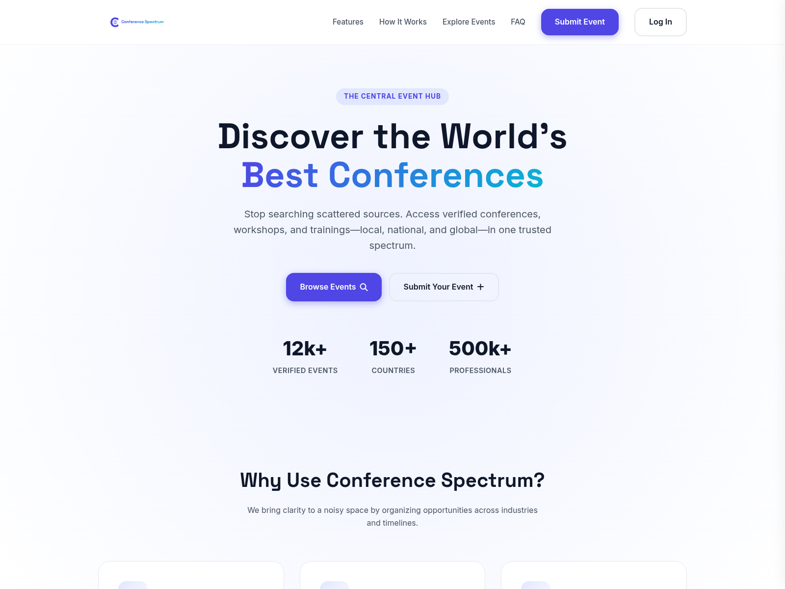 Screenshot of www.test.conferencespectrum.com
