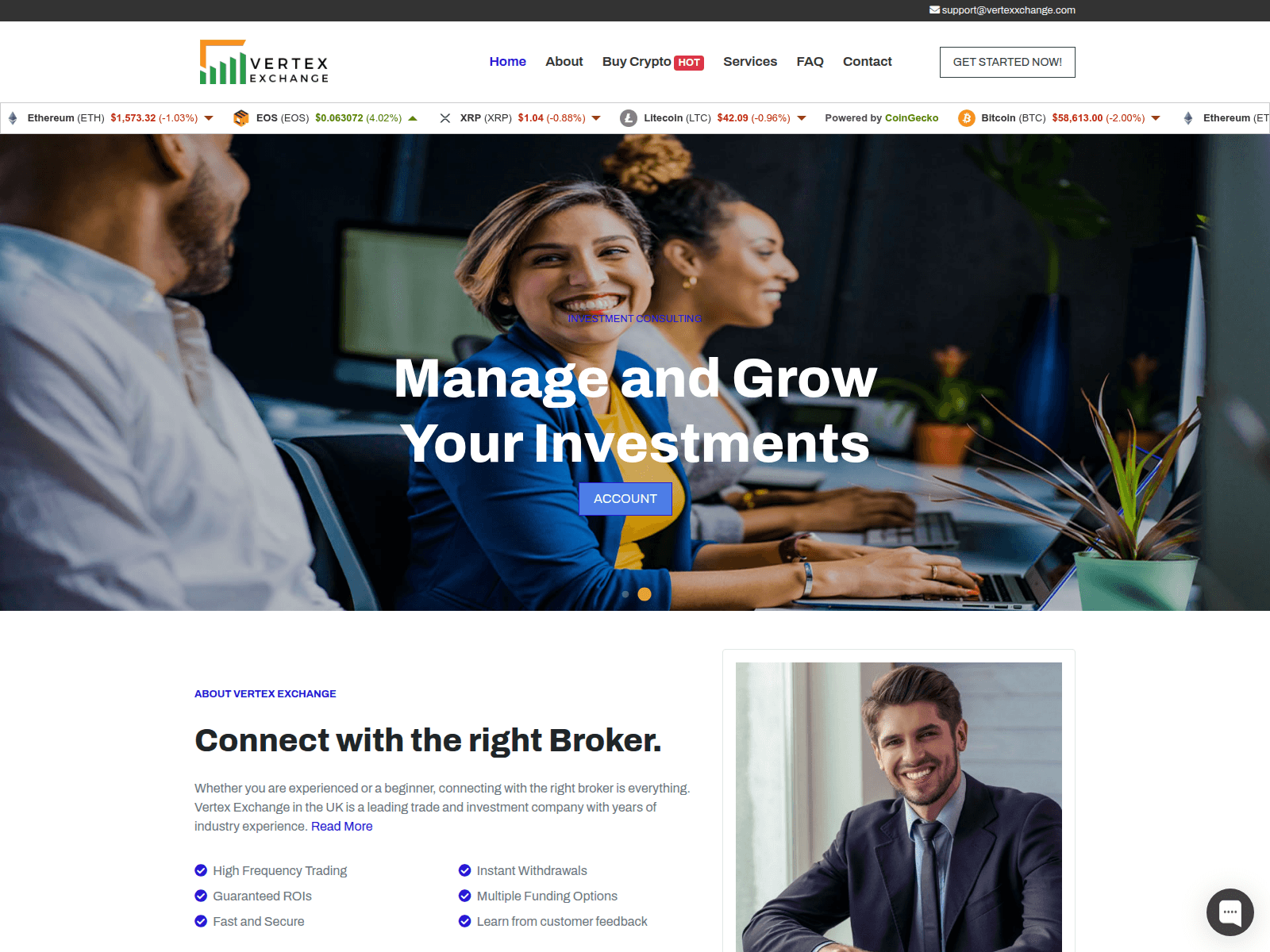 Screenshot of vertexxchange.com