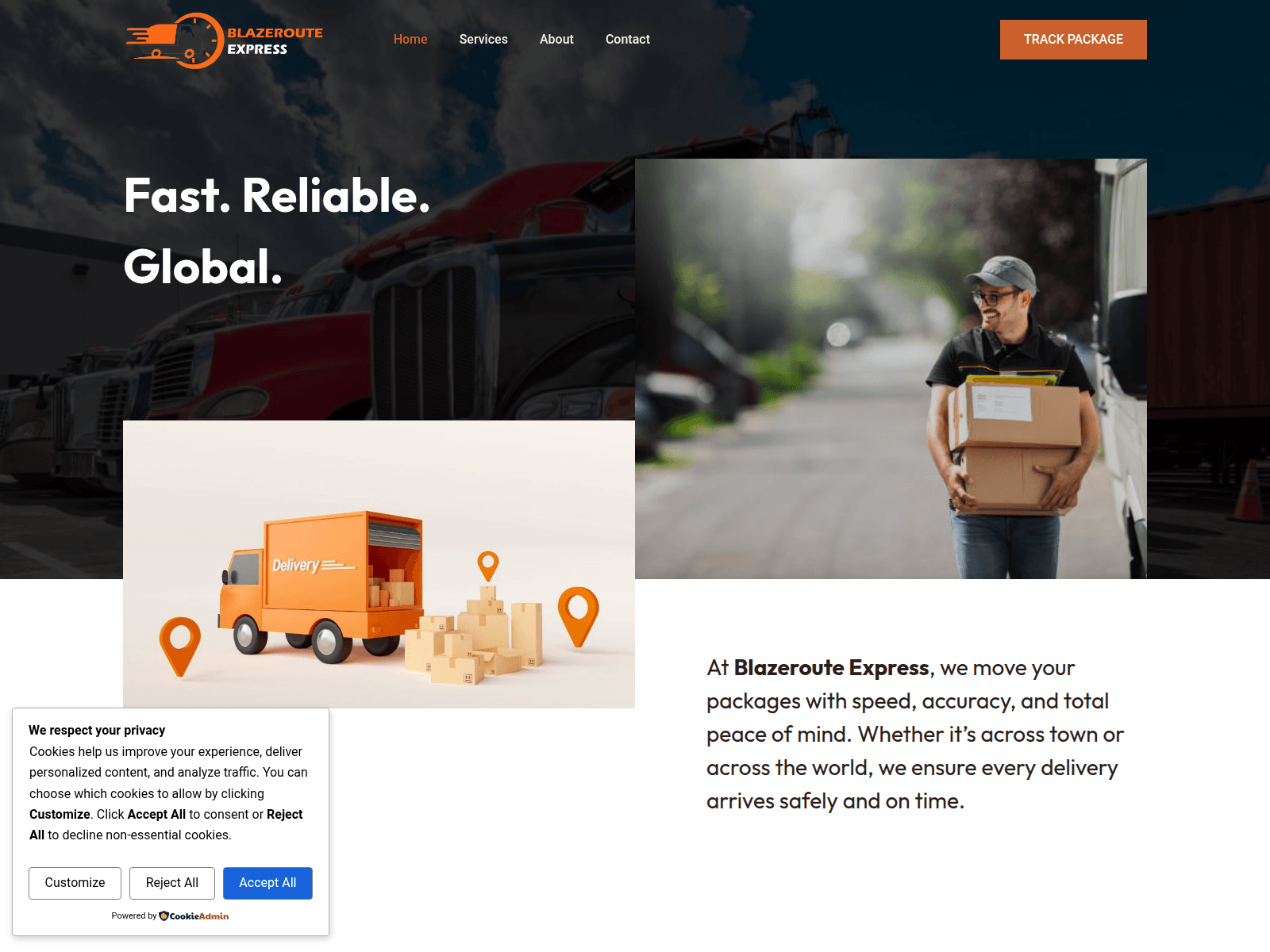 Screenshot of blazerouteexpress.com