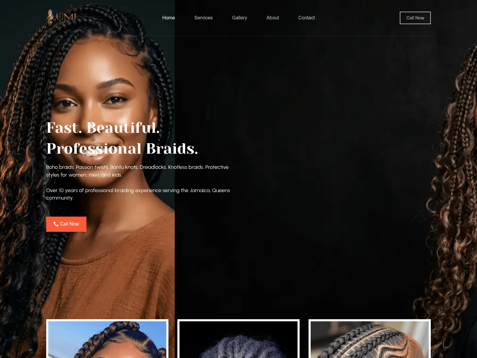 Screenshot of umihairbraids.com