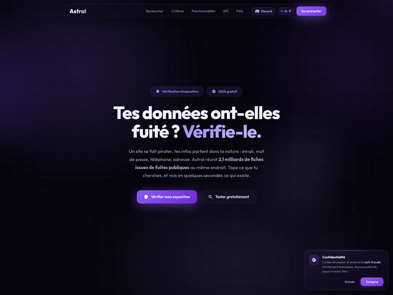 Screenshot of astral-searcher.com