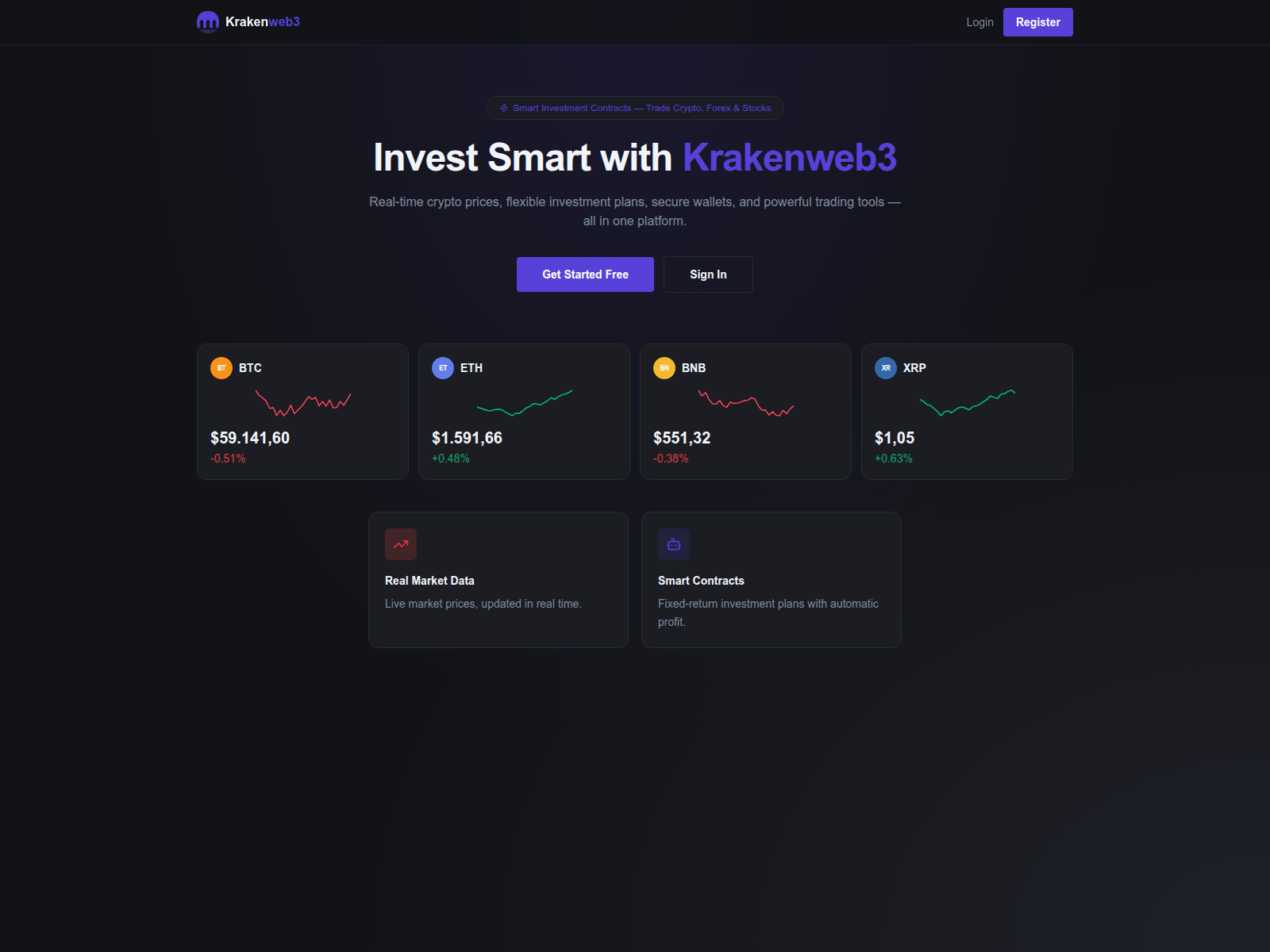 Screenshot of krakenweb3.com