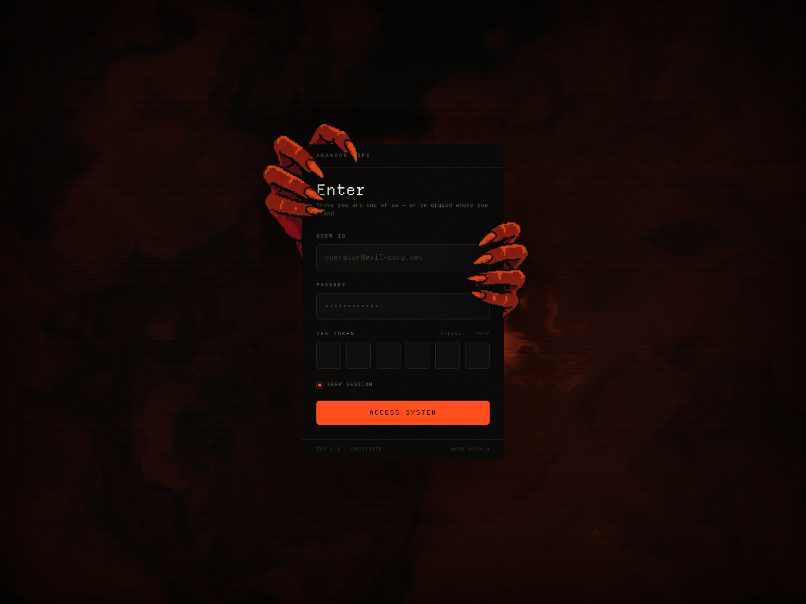 Screenshot of evil-corp.app