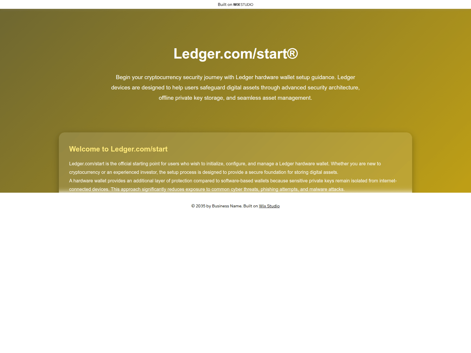 Screenshot of get-ledgestarted.wixstudio.com