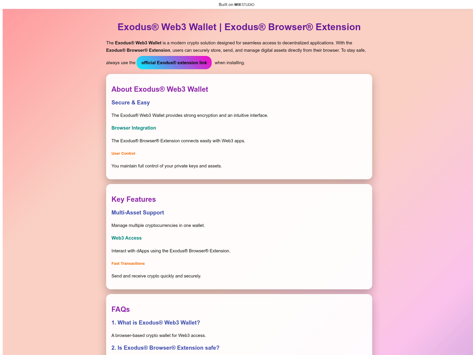 Screenshot of explore-learn-exodos.wixstudio.com