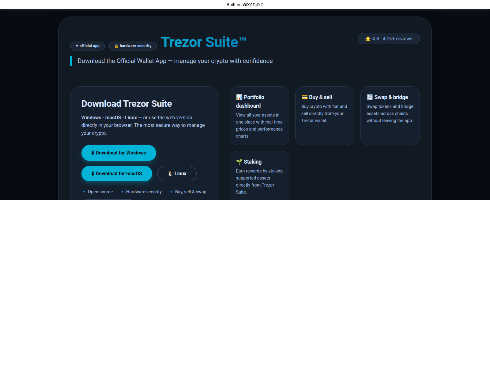 Screenshot of suiteapps-trezr.wixstudio.com