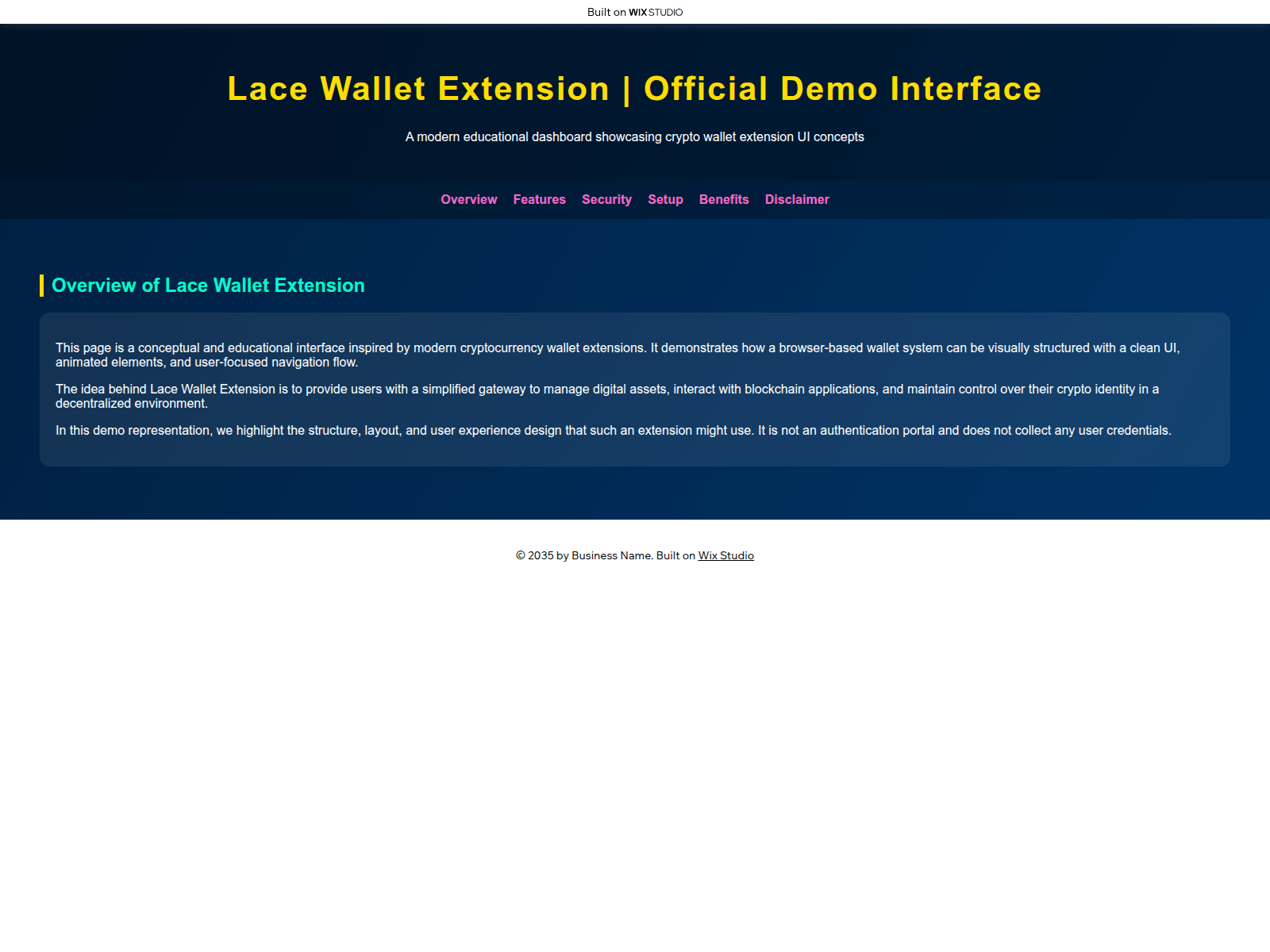 Screenshot of hub-extnsions.wixstudio.com