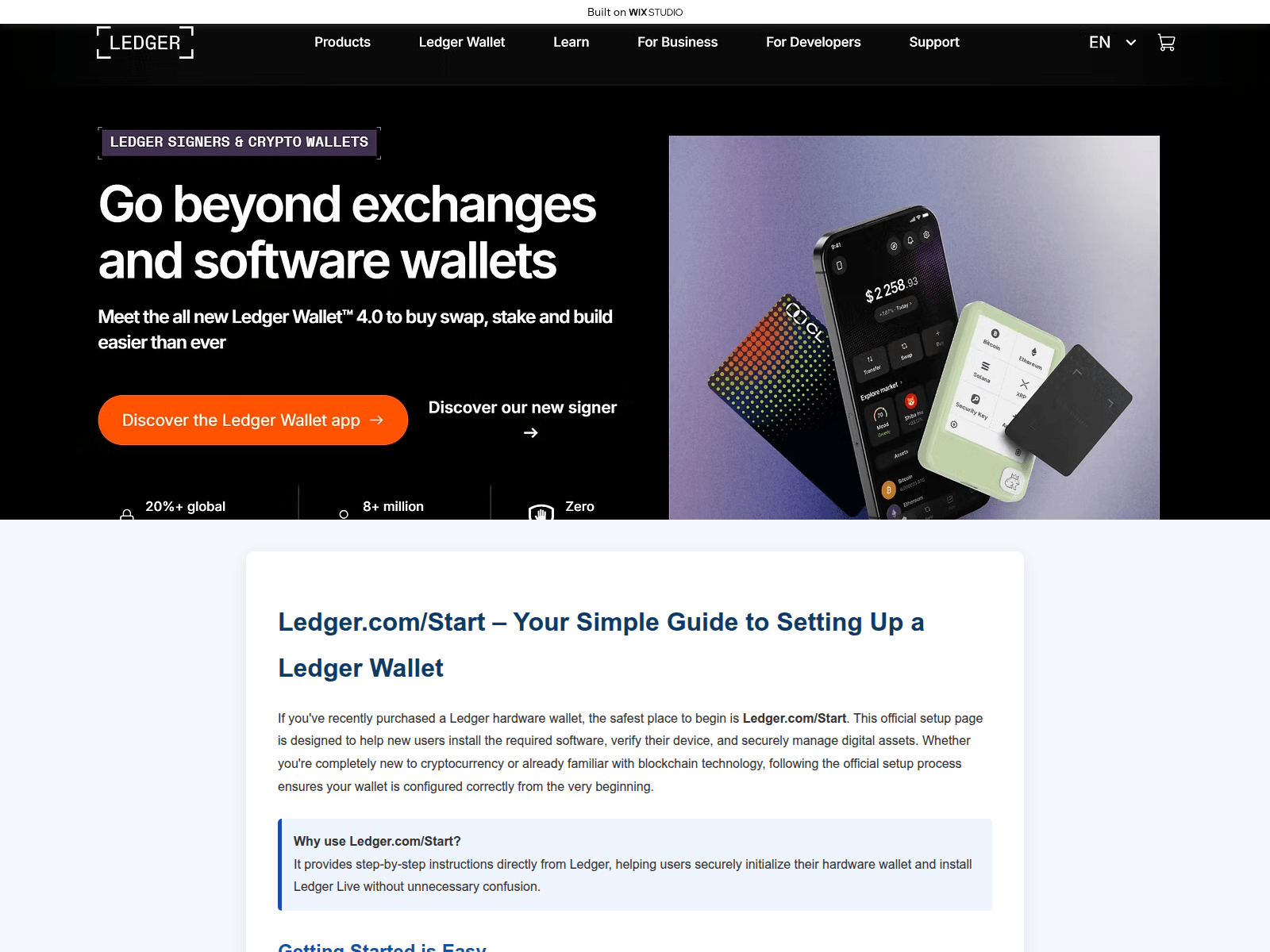 Screenshot of startenio-ledzercdn.wixstudio.com
