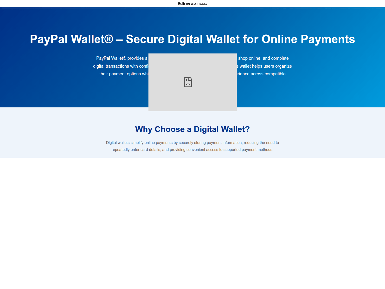 Screenshot of homepage-paypl.wixstudio.com