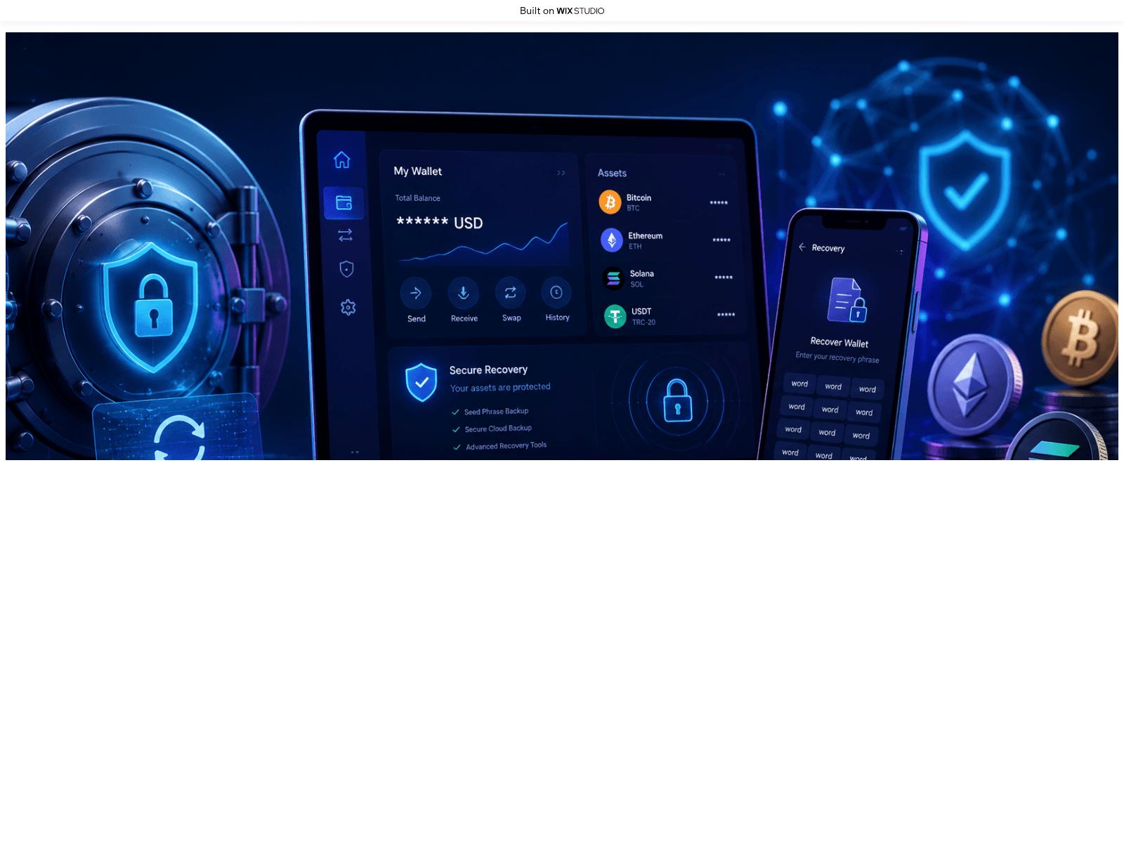 Screenshot of recoverywallettool.wixstudio.com