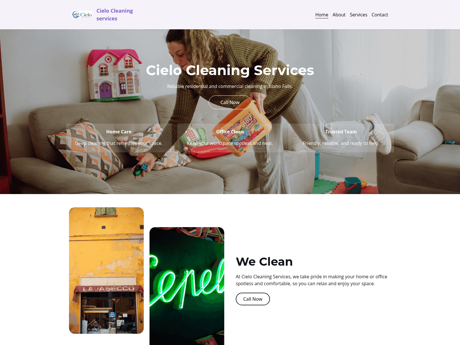 Screenshot of cielocleaningservices.com