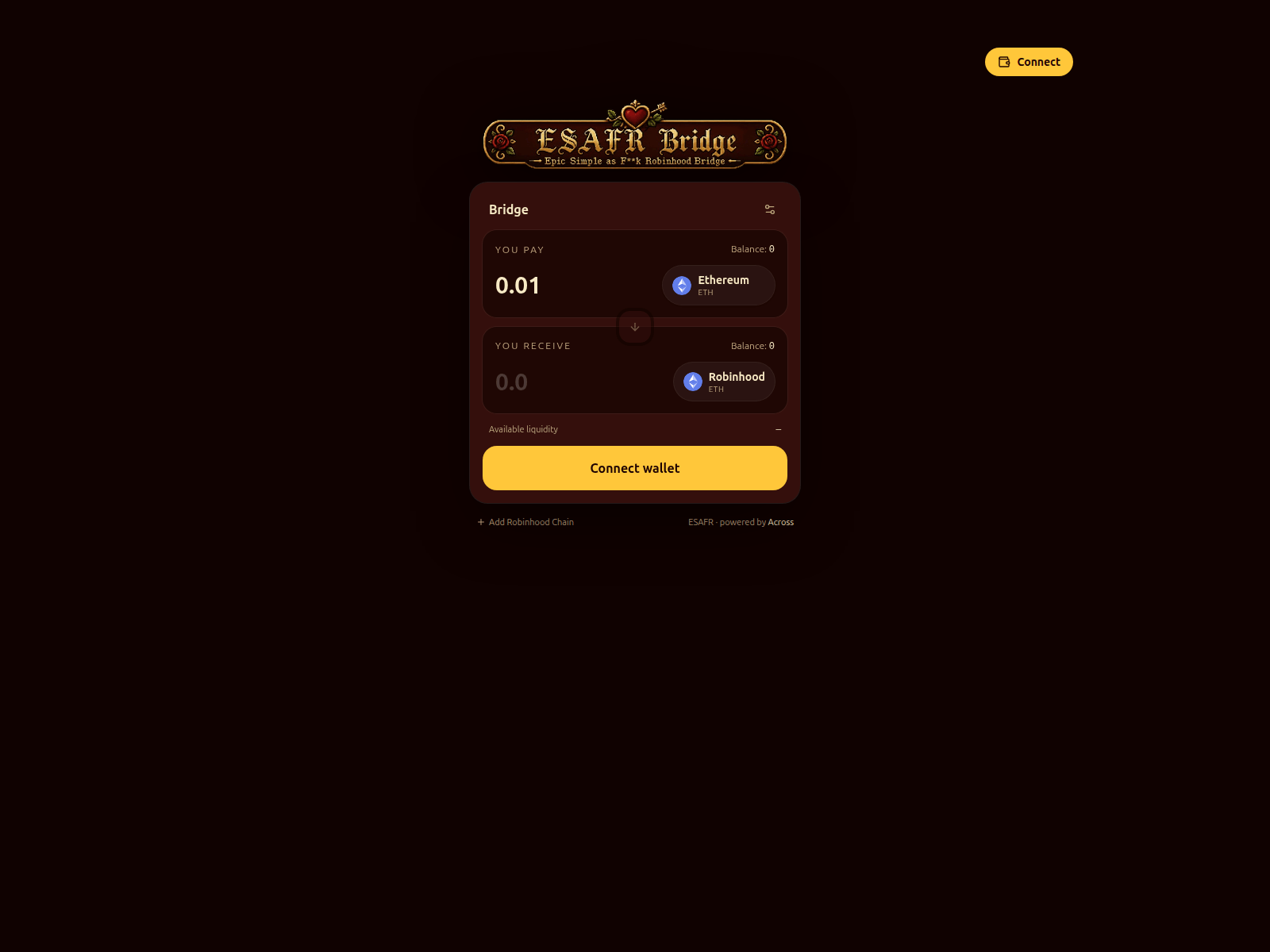 Screenshot of shilllbridge.xyz