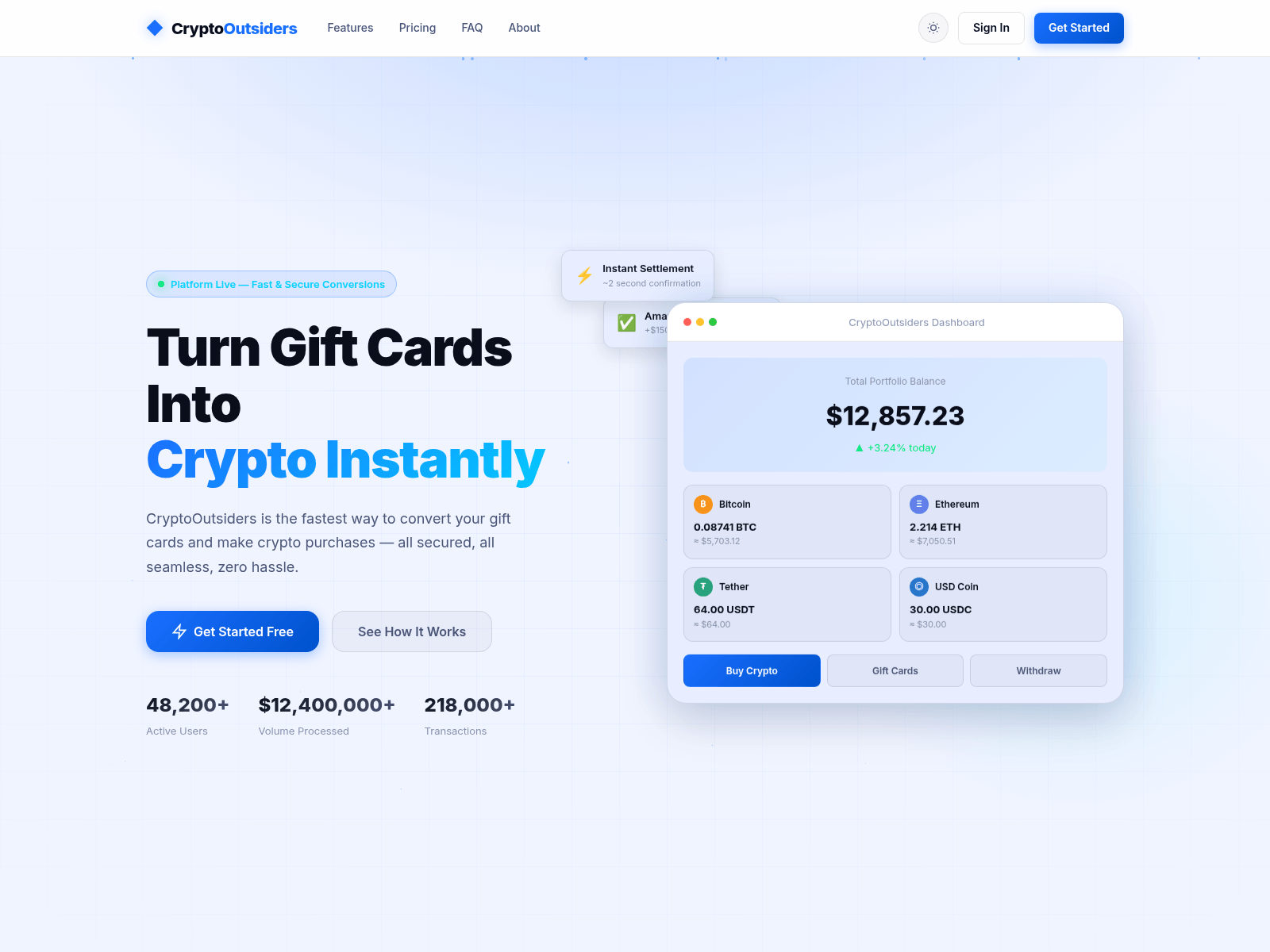 Screenshot of cryptooutsiders.com