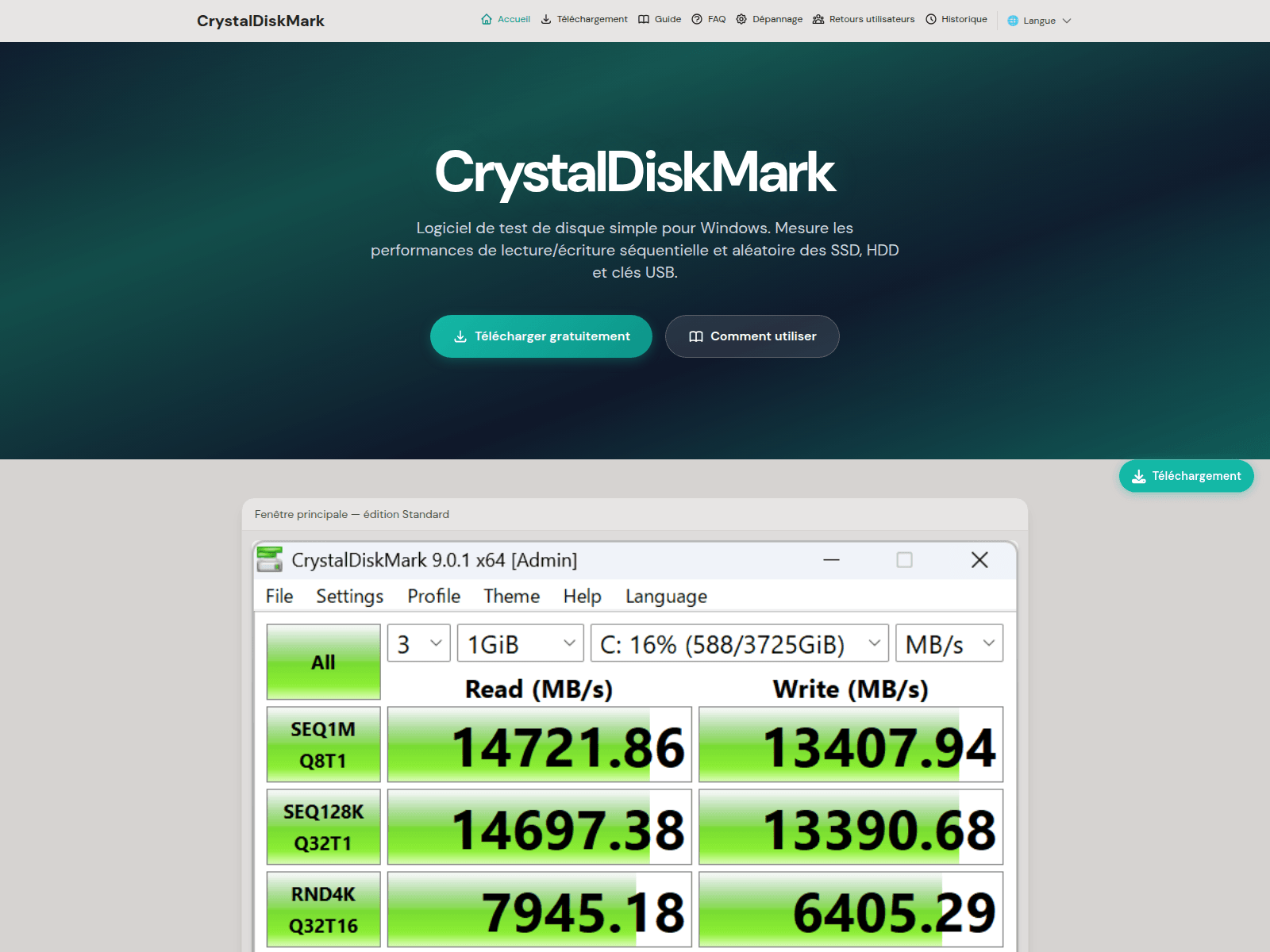 Screenshot of crystaldiskmark.dev