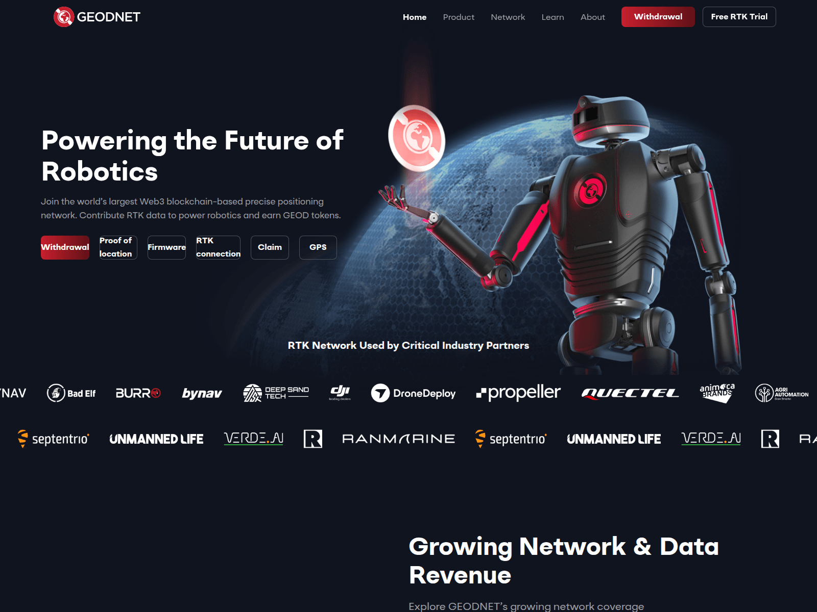 Screenshot of geodnet-rtknetworking.web.app