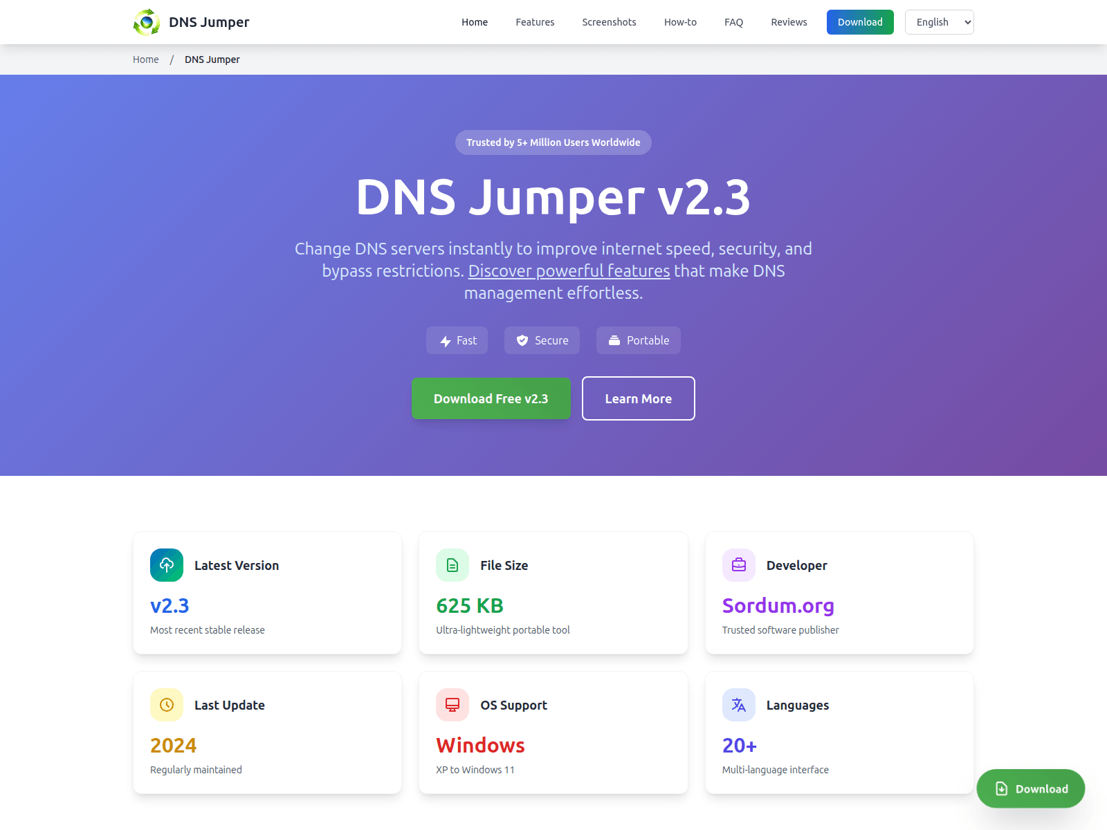Screenshot of dns-jumper.com