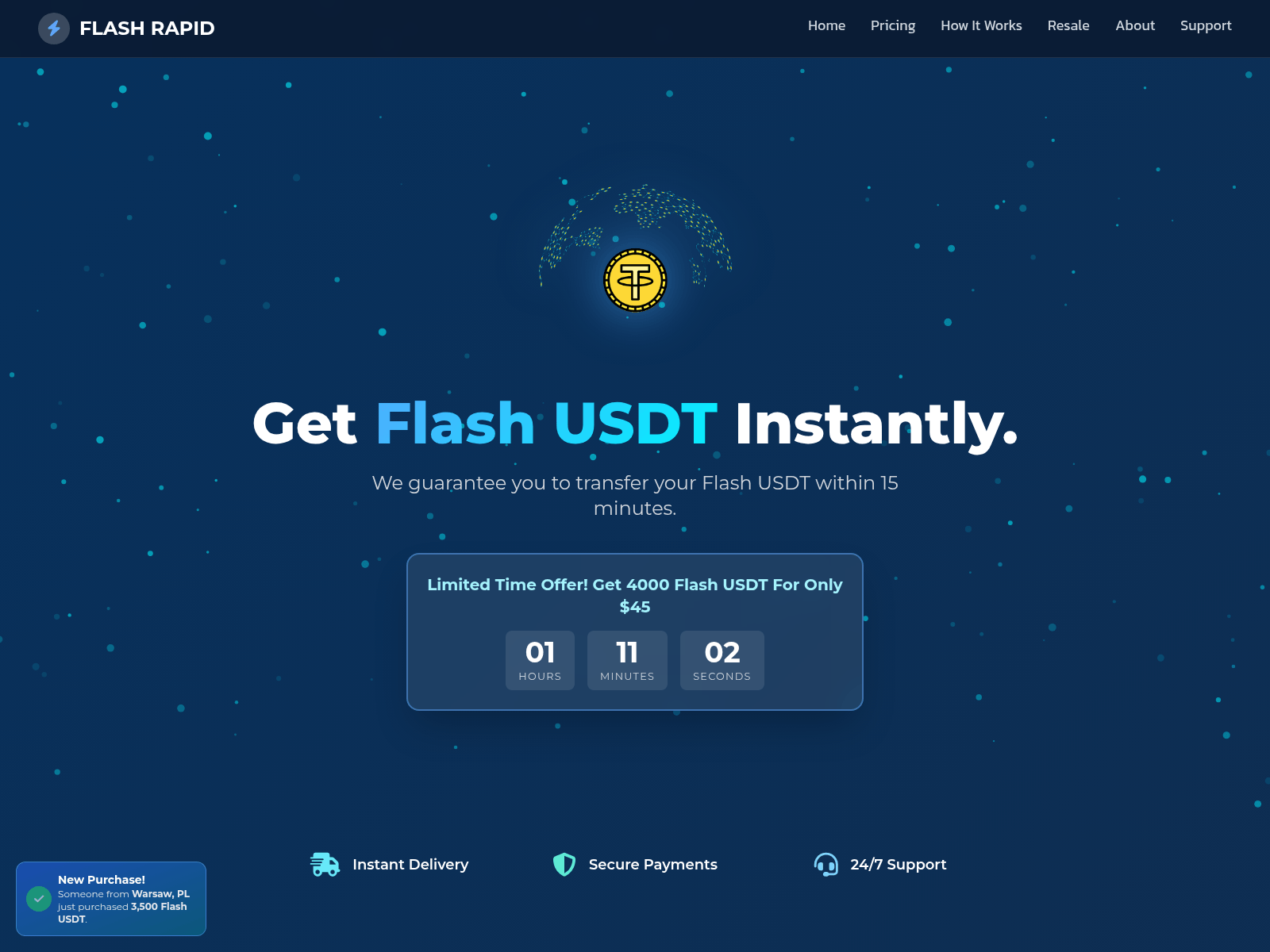 Screenshot of flashusdtsale.store