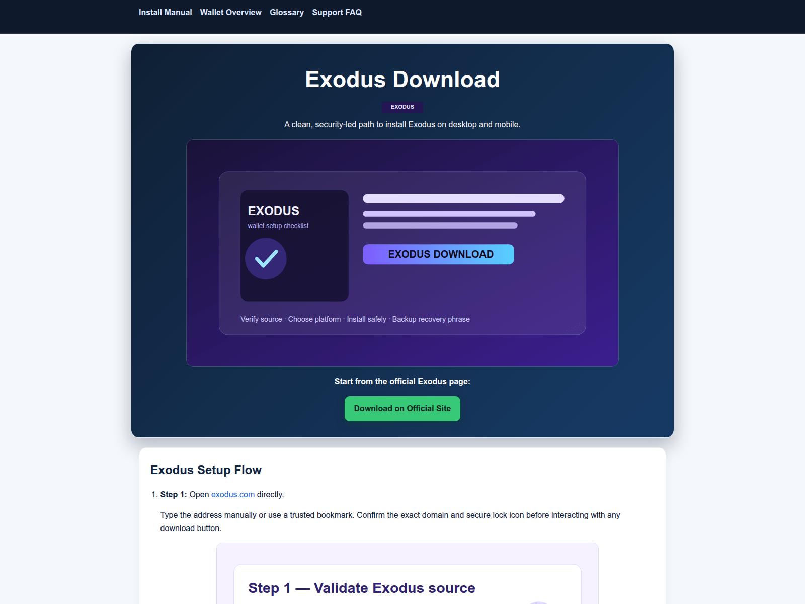 Screenshot of exodus-wallet.ltd