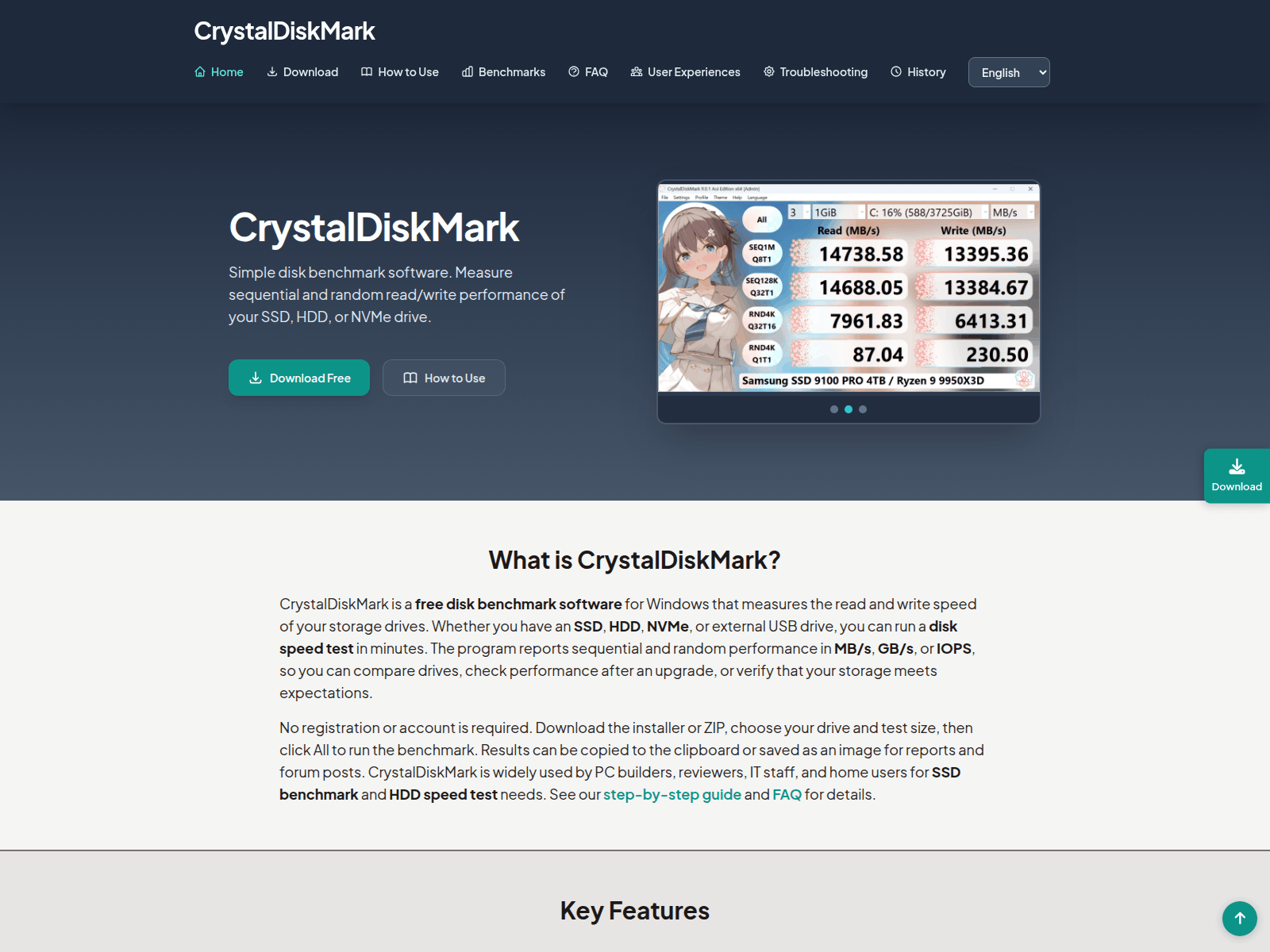 Screenshot of crystaldiskmark.app
