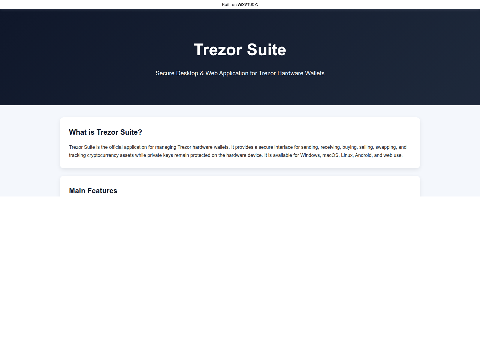 Screenshot of trezsute-apps.wixstudio.com