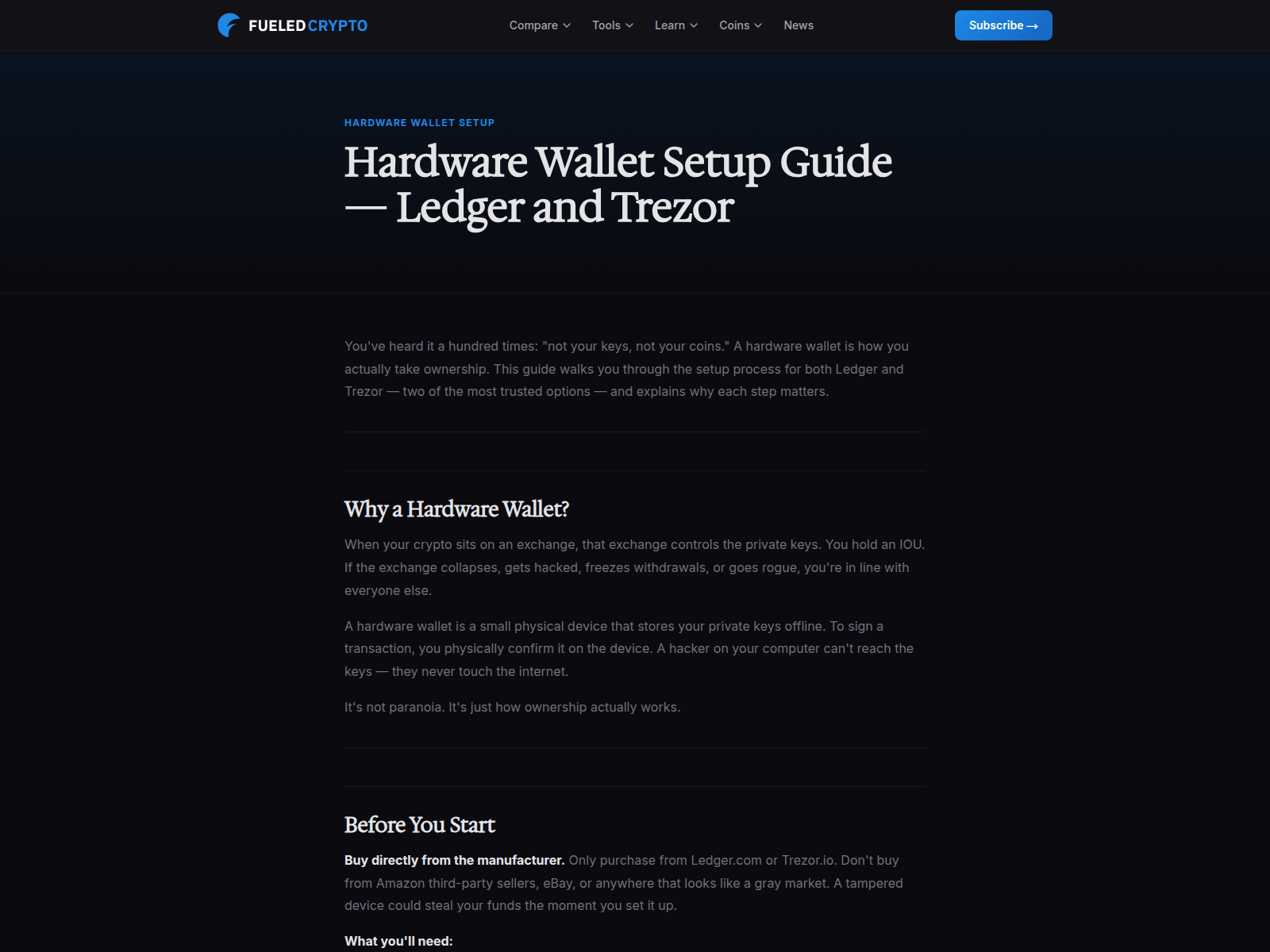 Screenshot of fueledcrypto.com