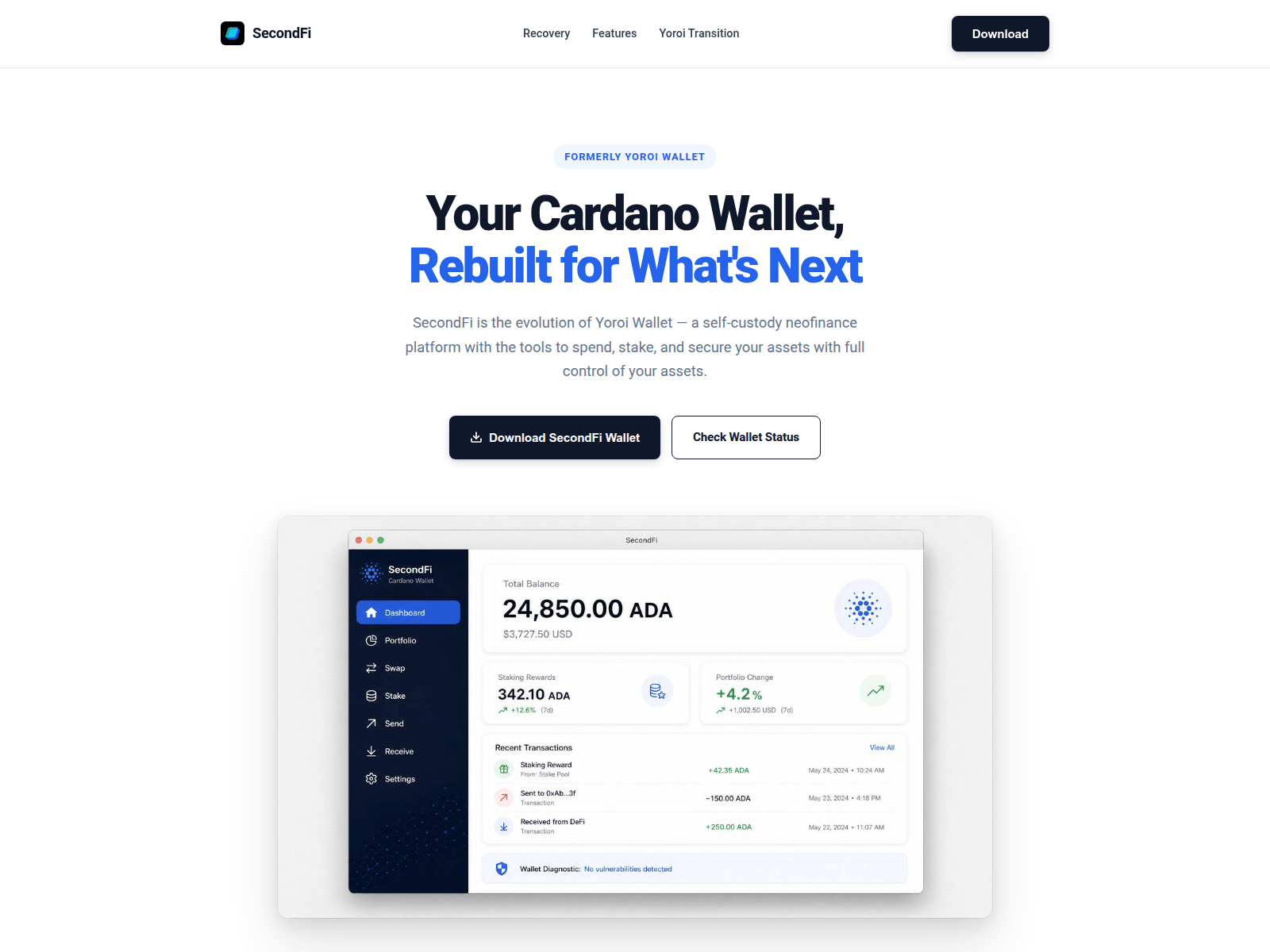 Screenshot of secondfi-wallet.io