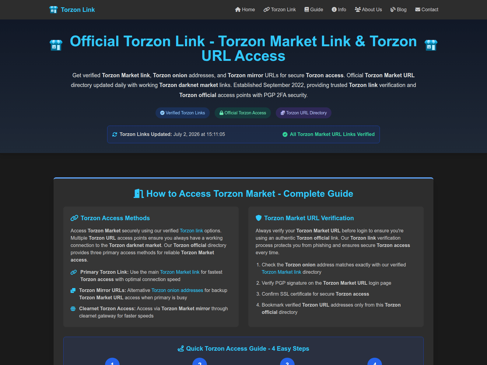 Screenshot of torzononionlink.com