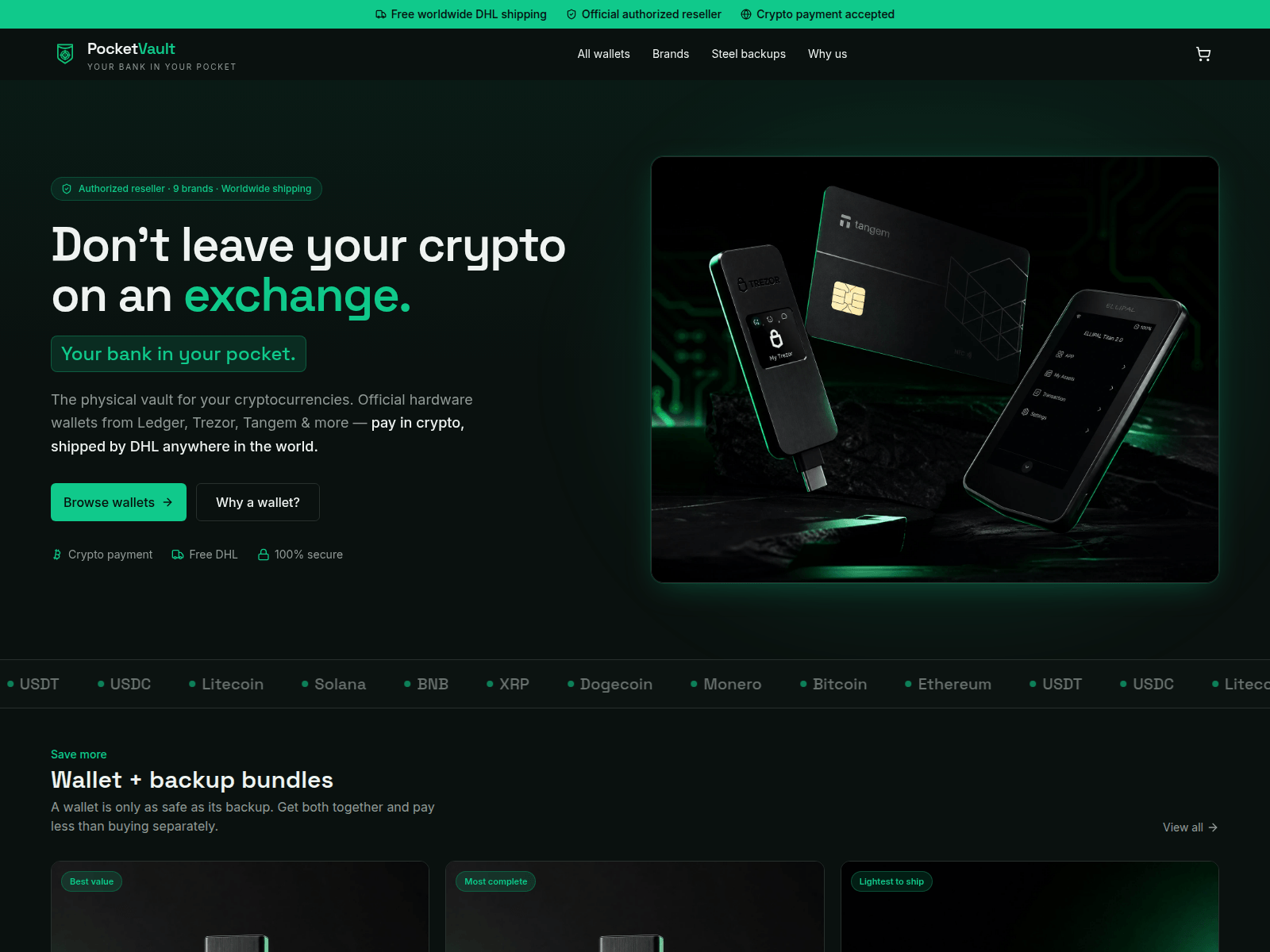 Screenshot of getpocketvault.com