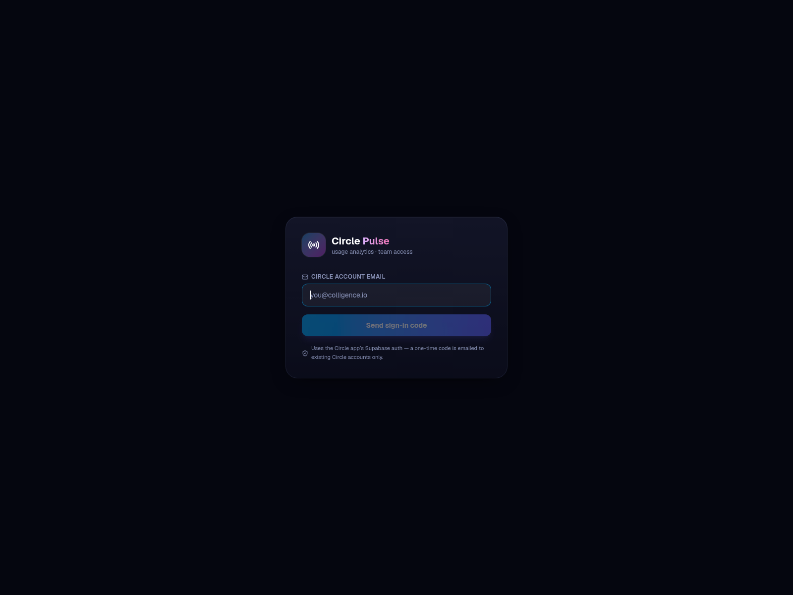 Screenshot of pulse.qa.circle.colligence.in