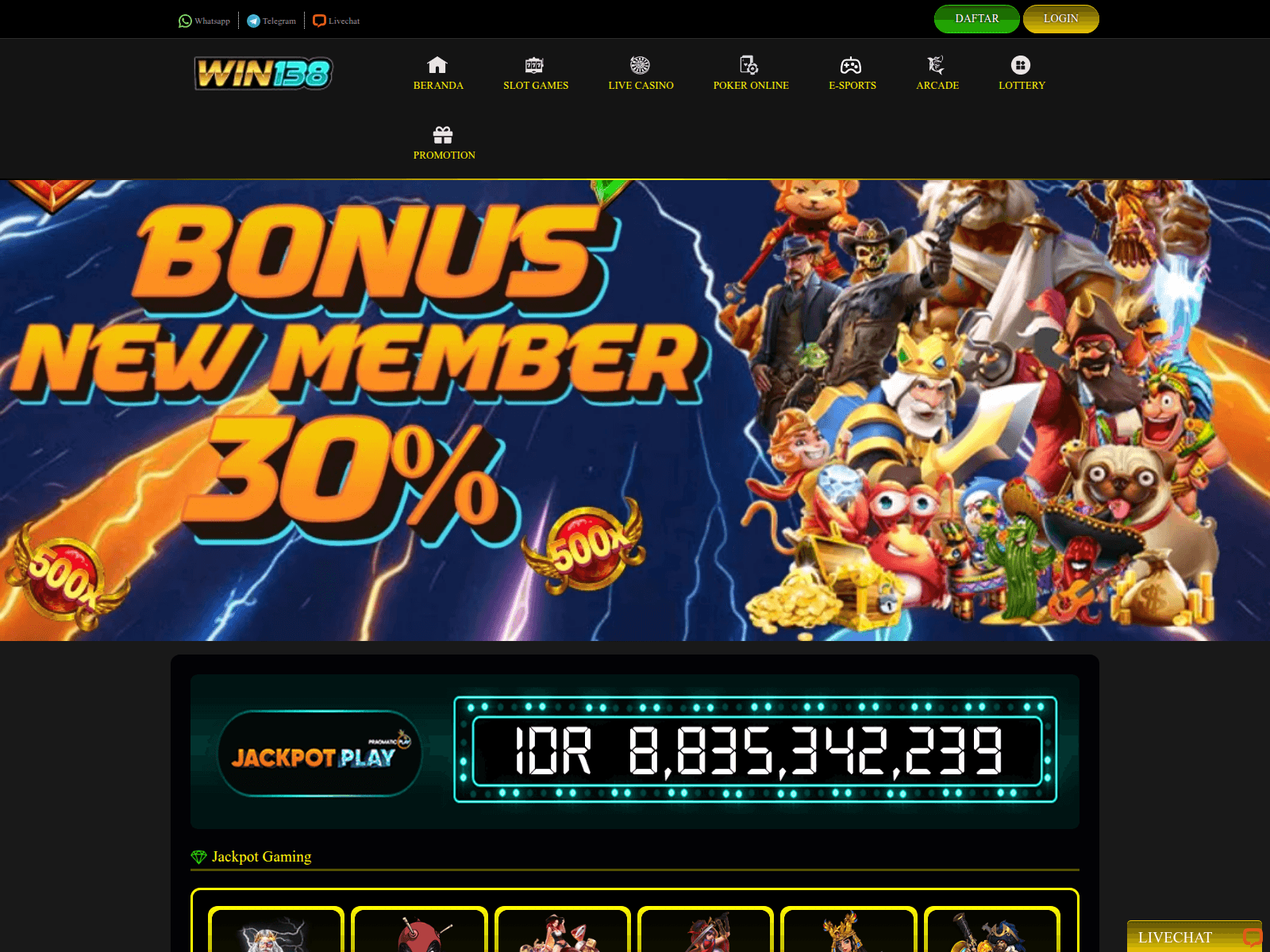 Screenshot of win138win.com