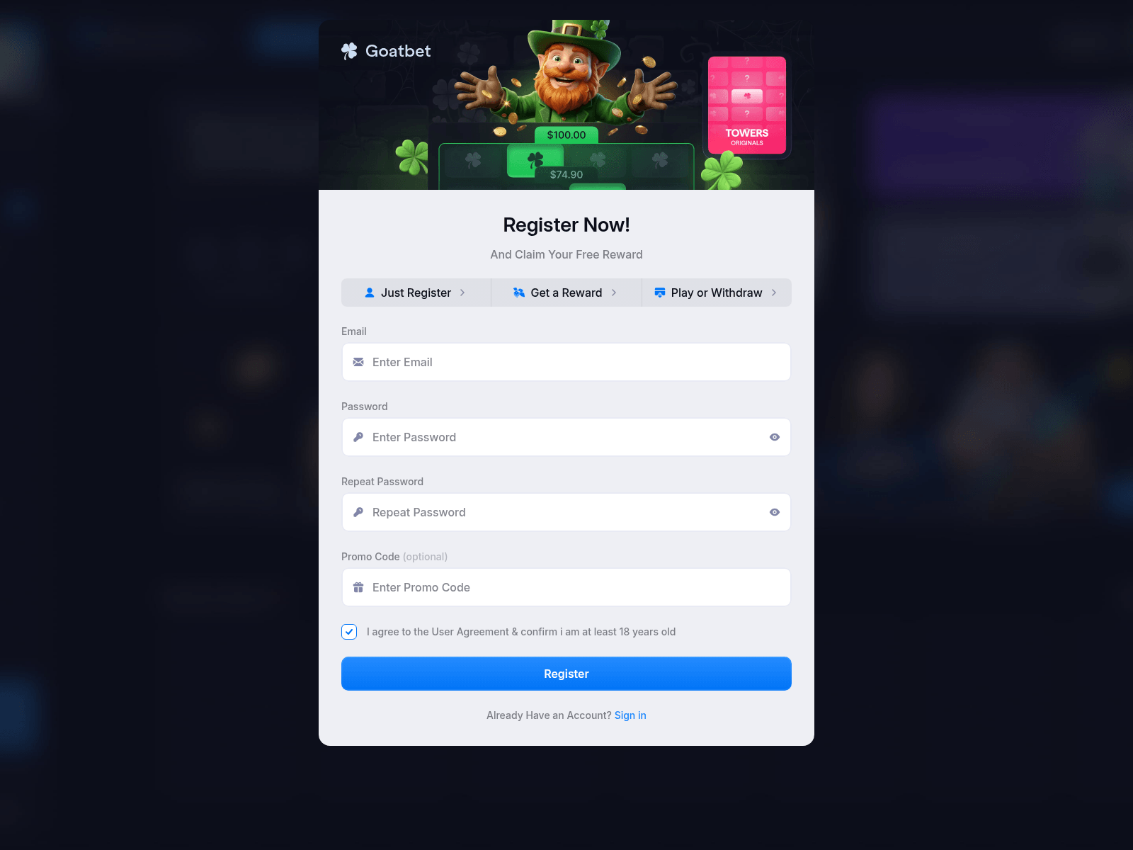 Screenshot of goatbet.cc