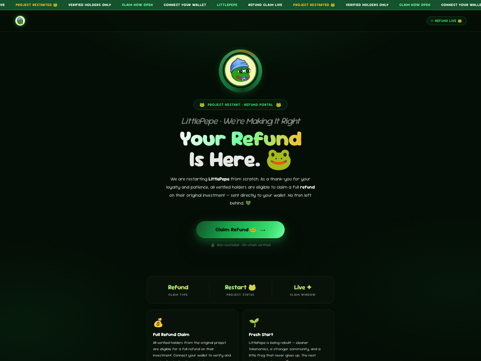 Screenshot of lpeprefund.live