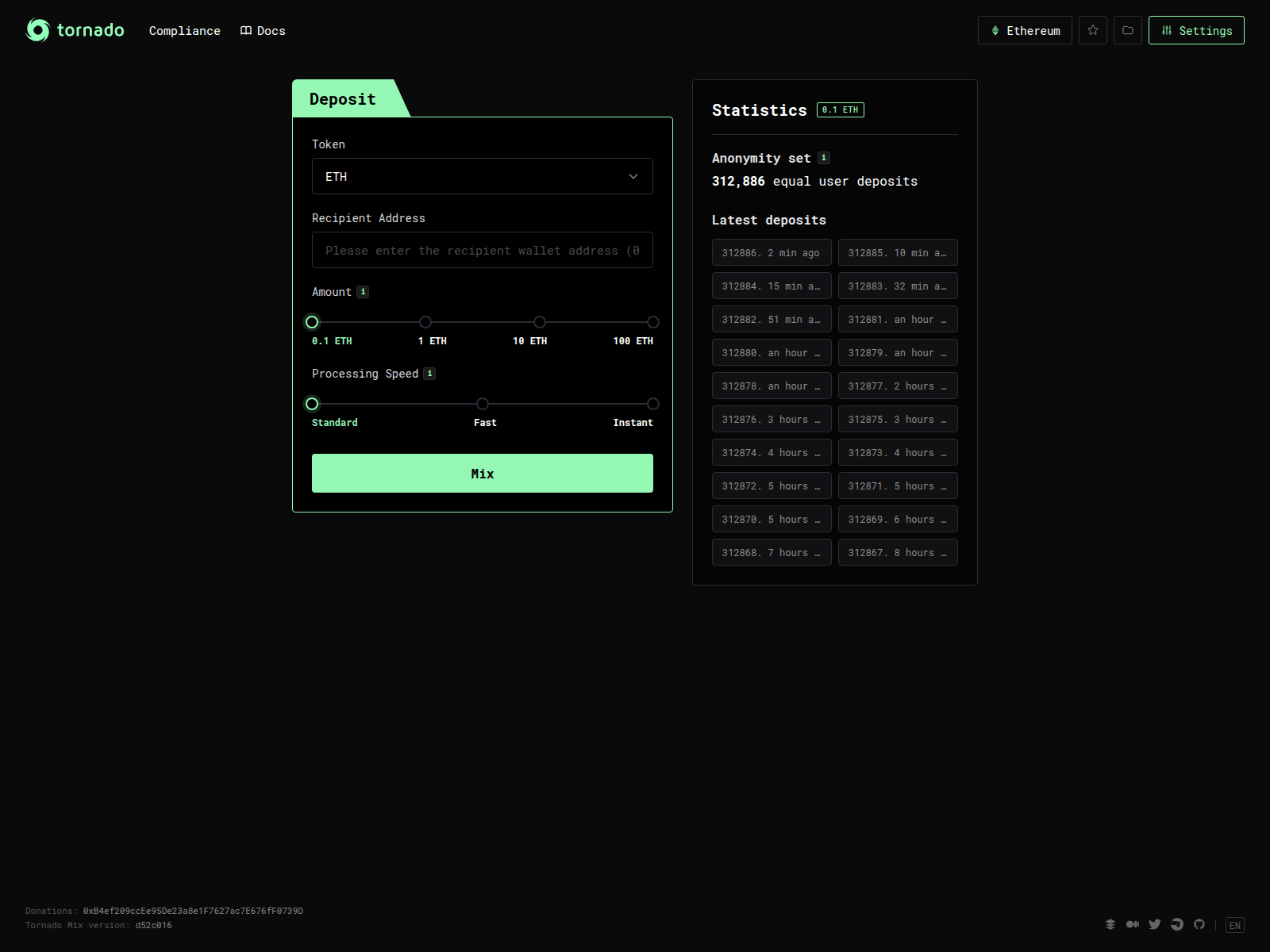 Screenshot of tornadocash-eth.network