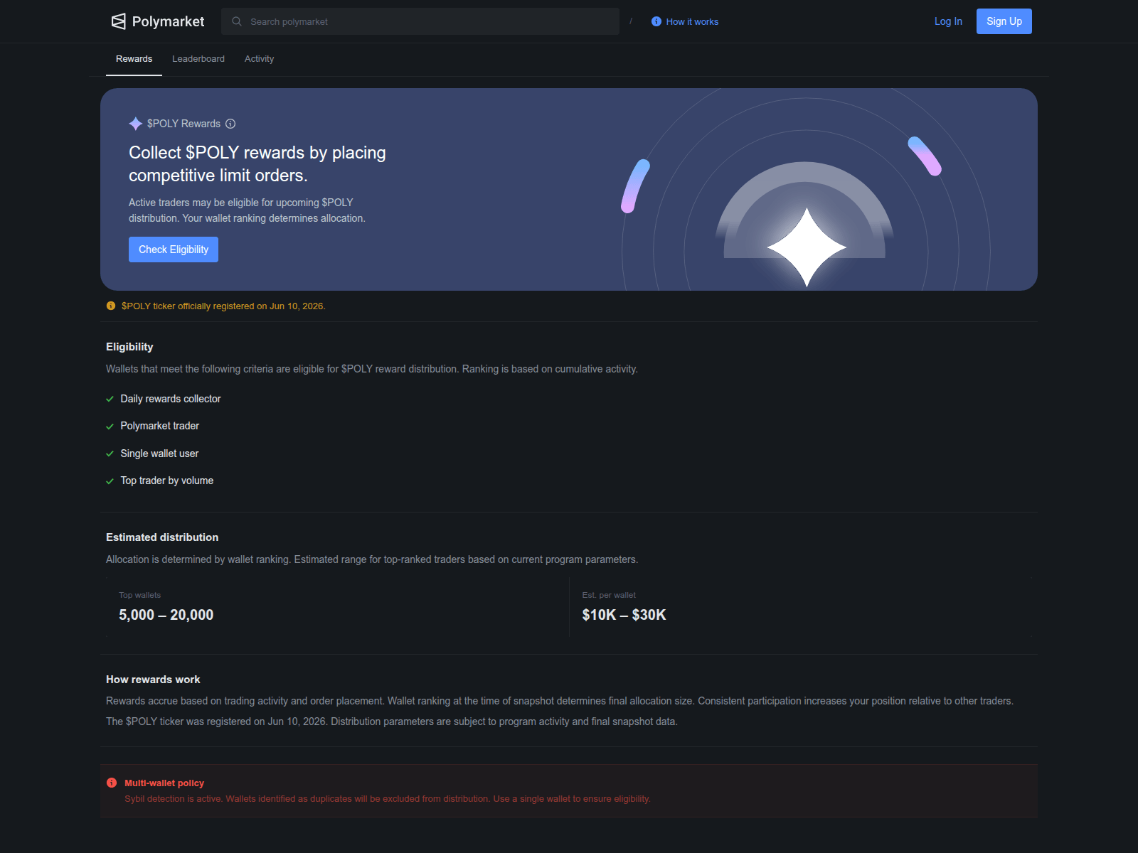 Screenshot of polymarket-check.whitestake.cc