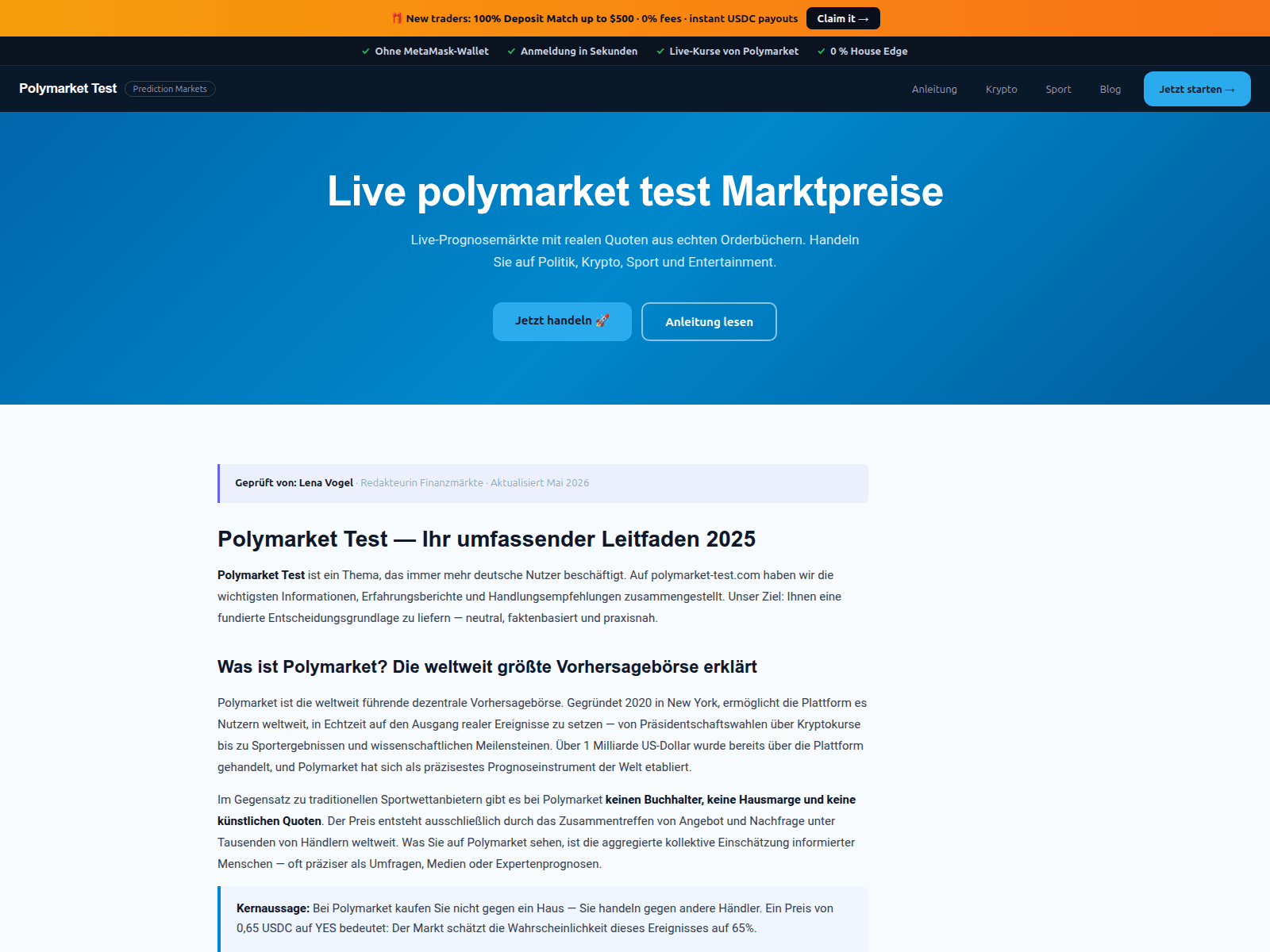 Screenshot of polymarket-test.com