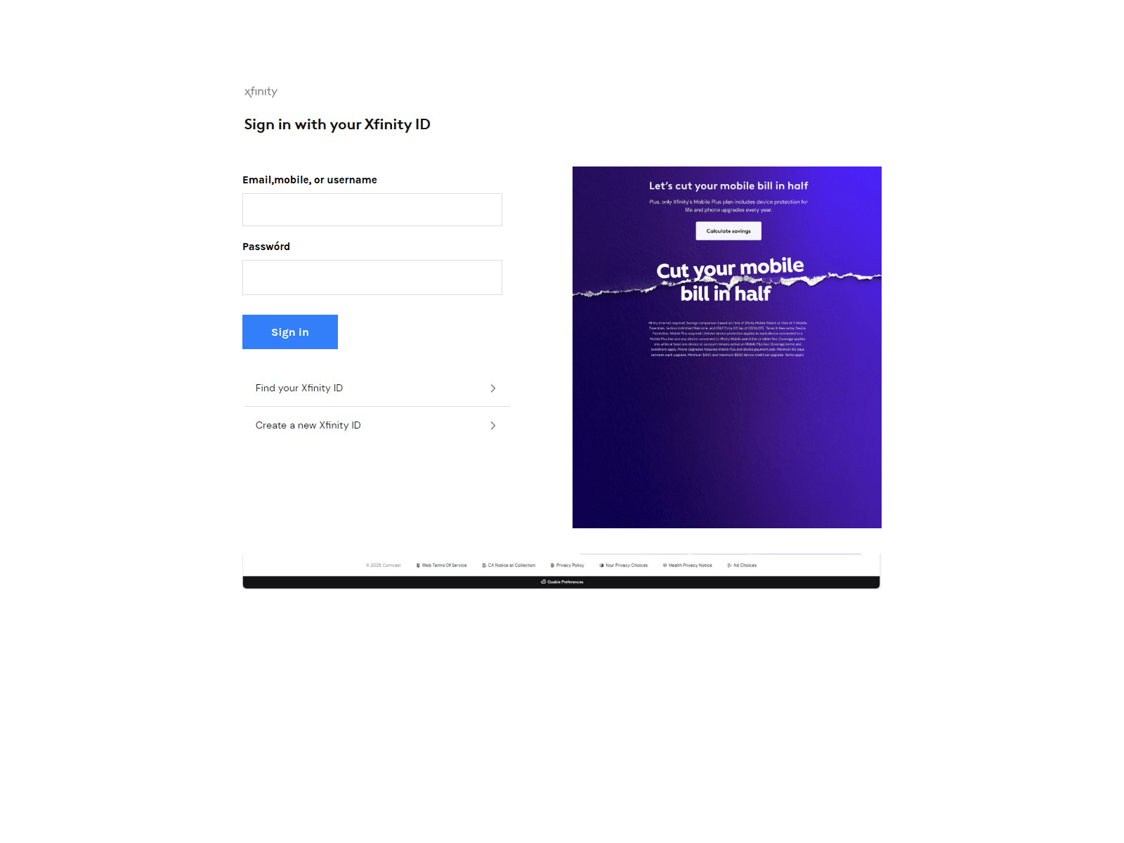 Screenshot of sign-in-to-xfinity-101765.weebly.com