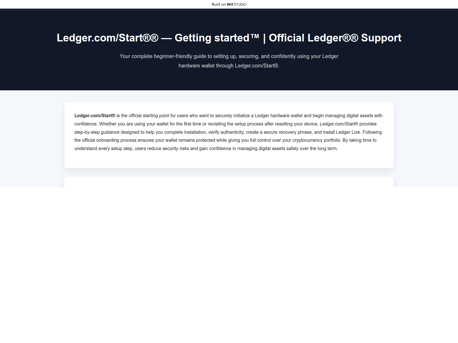 Screenshot of startio-ledgreapps.wixstudio.com