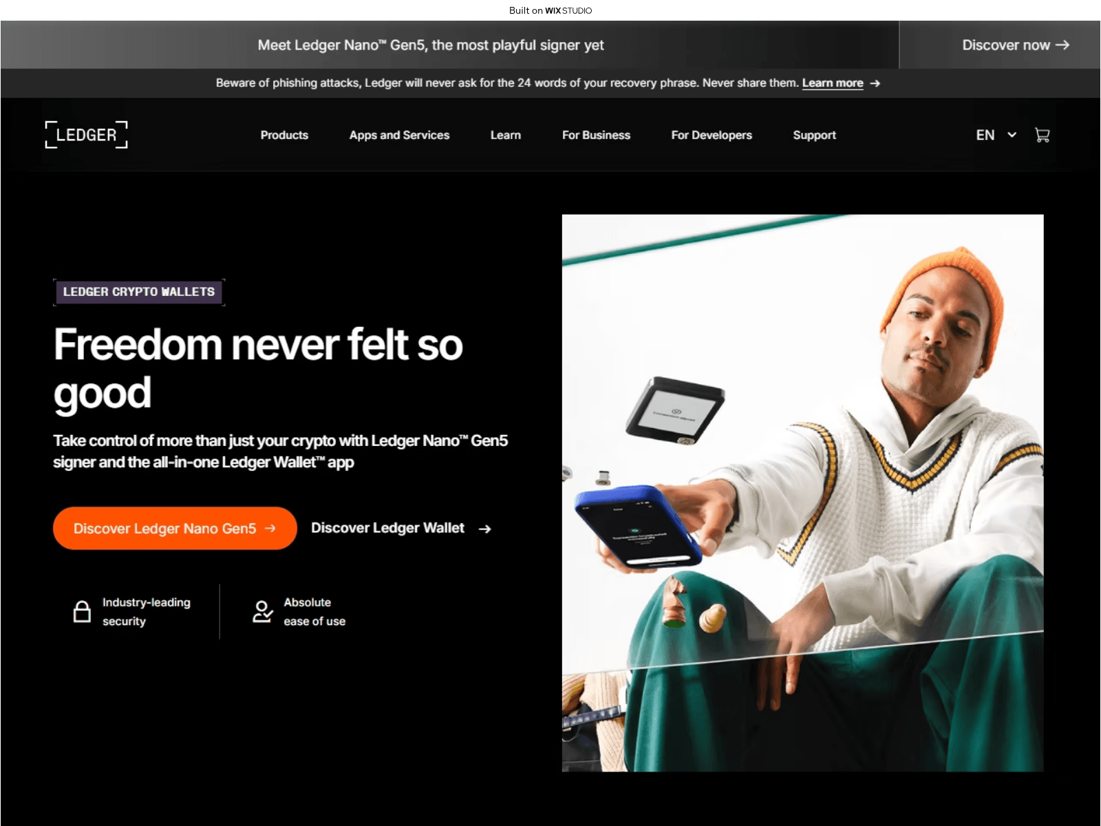 Screenshot of ledgar-starten.wixstudio.com