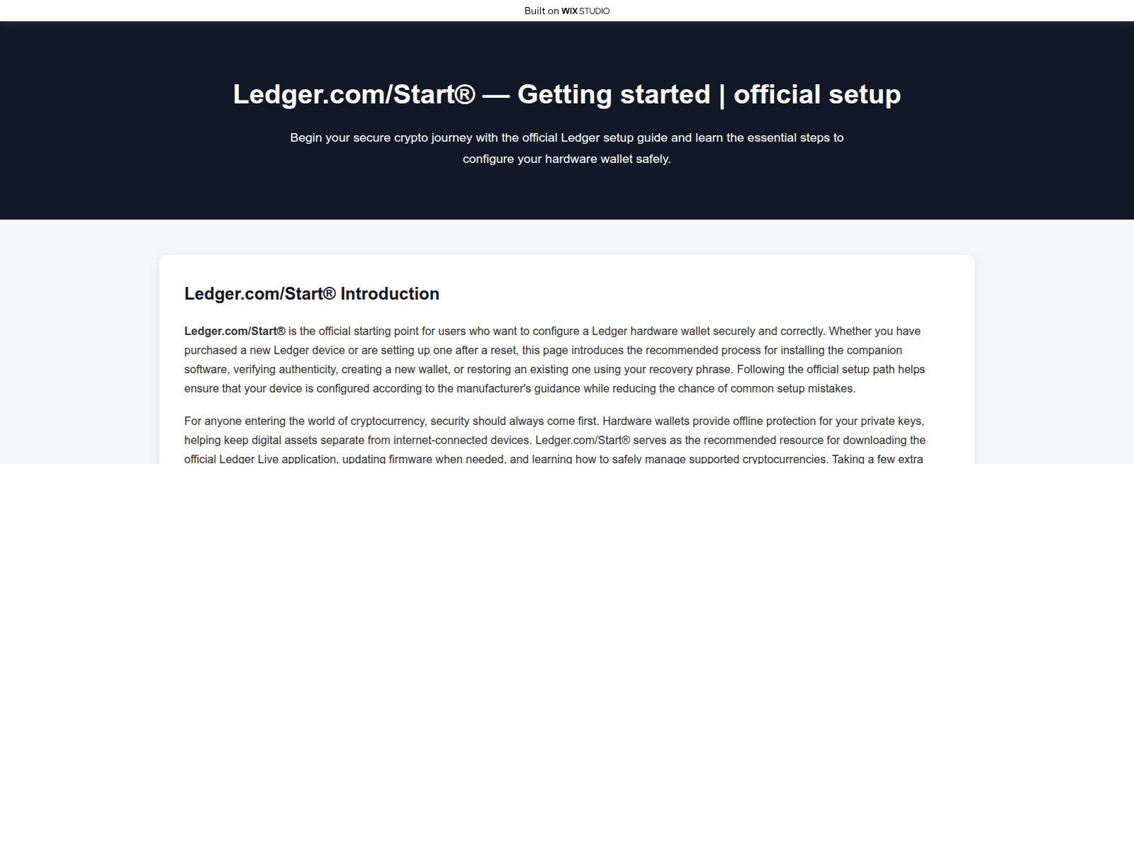 Screenshot of startscdn-ledgreapps.wixstudio.com