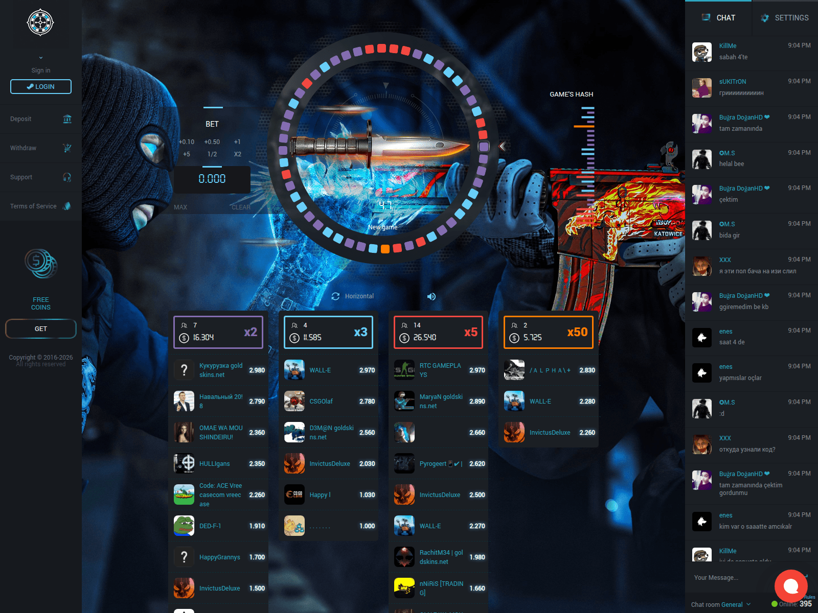 Screenshot of goldskins.net