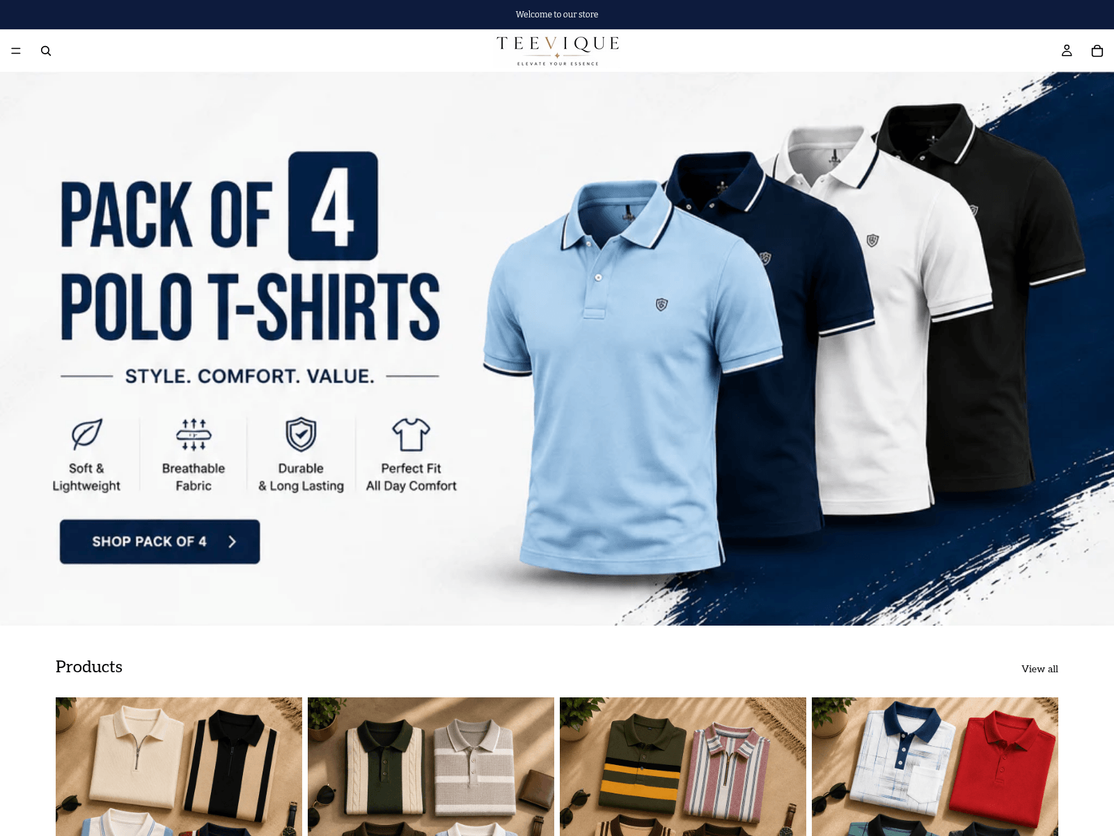 Screenshot of teevique.com
