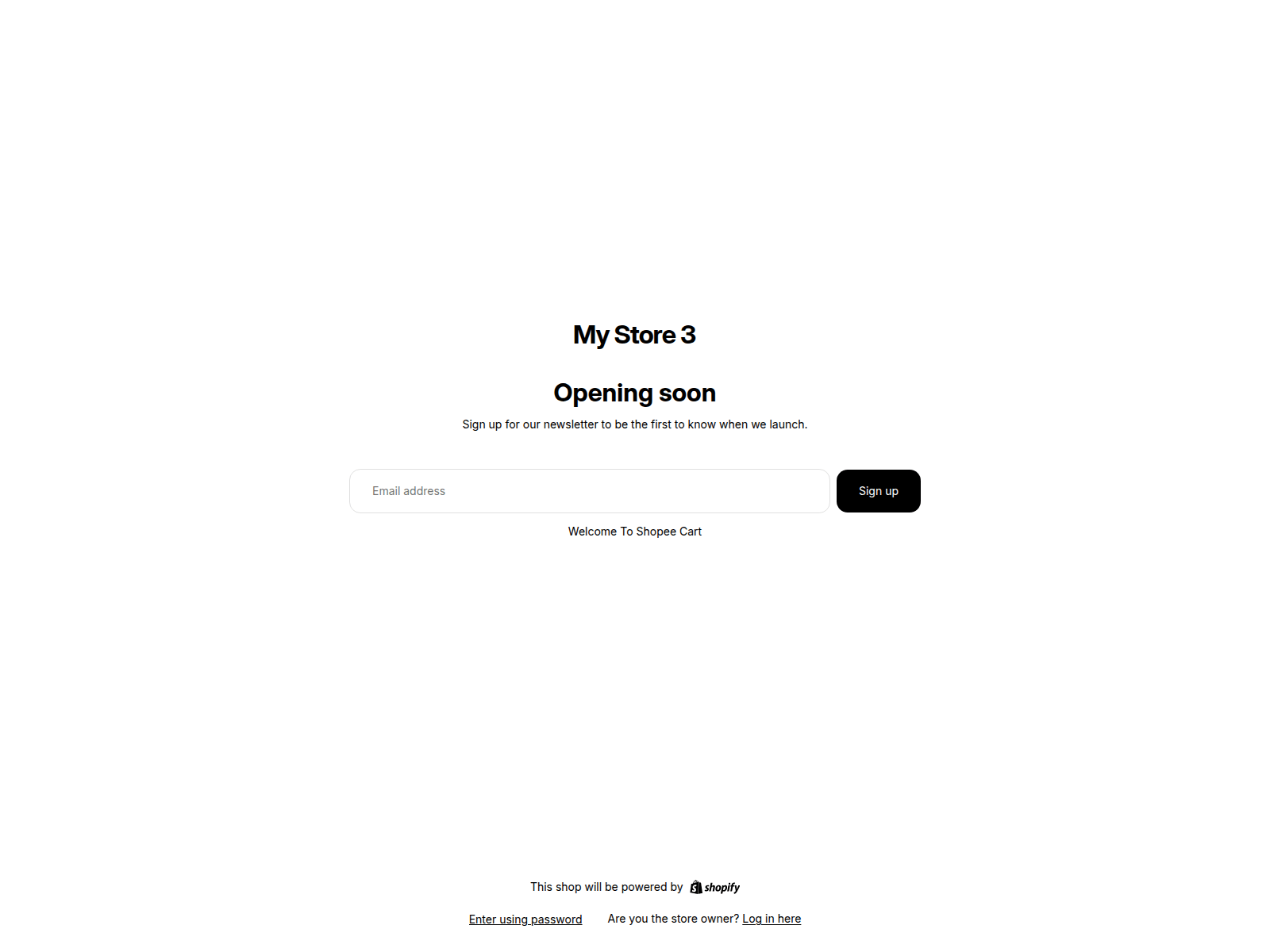 Screenshot of shopeecart.com