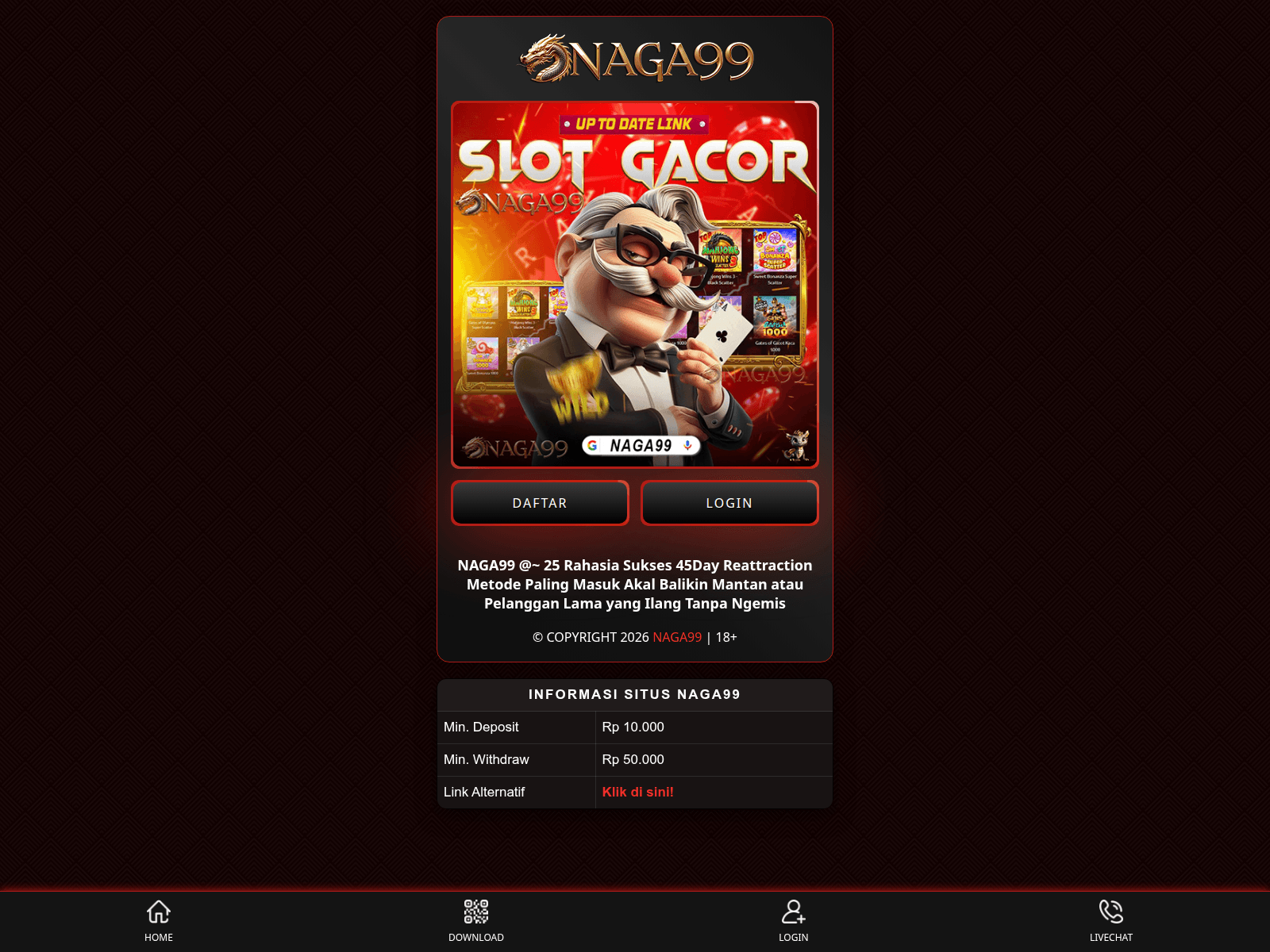 Screenshot of 45dayreattraction.com