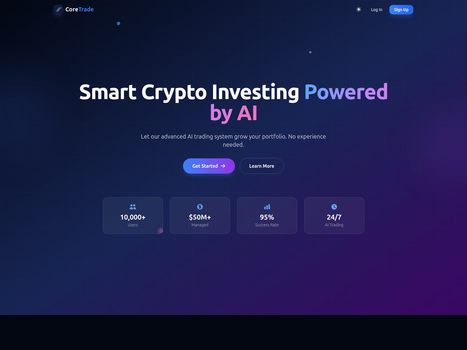 Screenshot of coretradingai.com