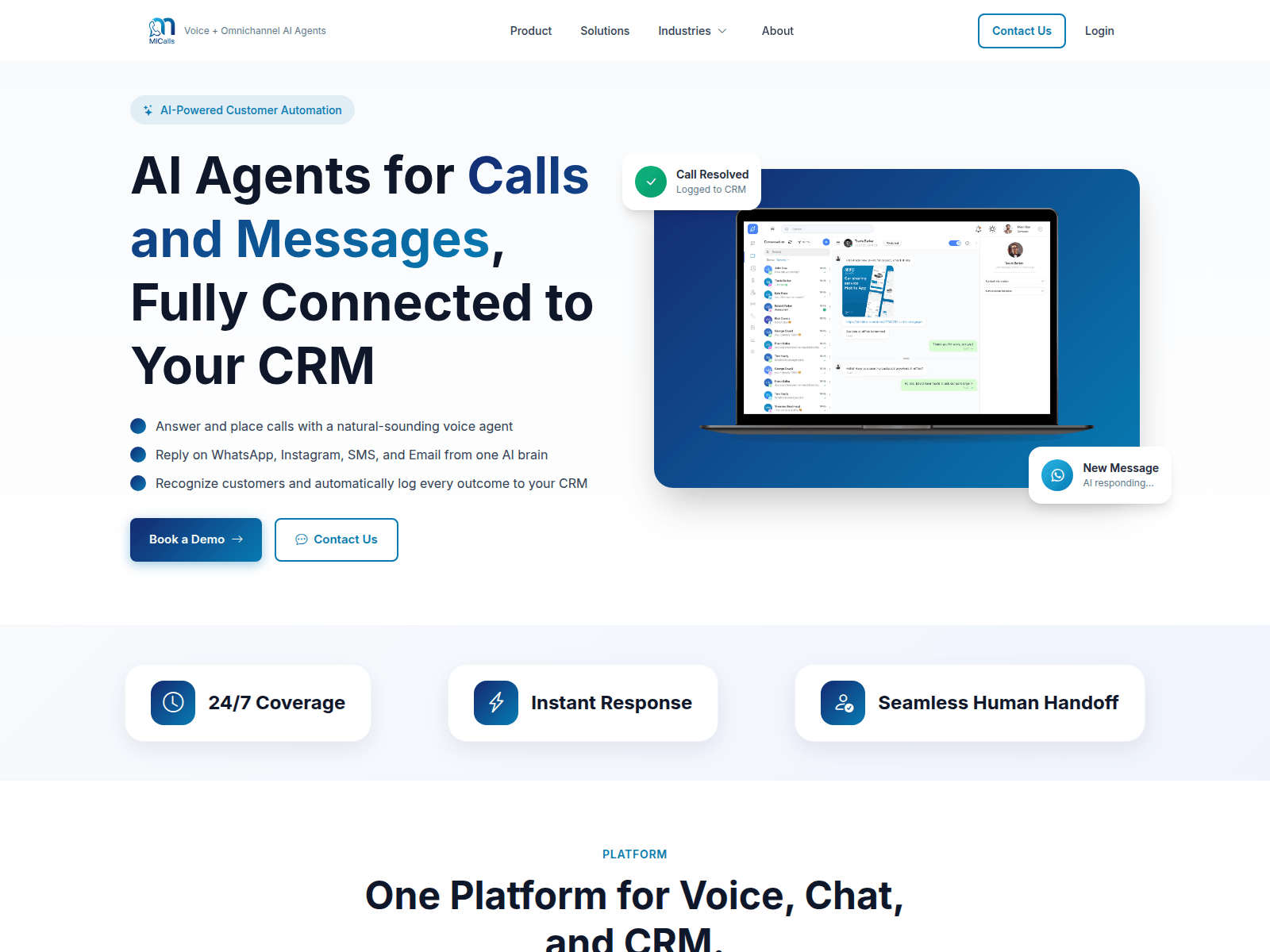 Screenshot of micalls.org