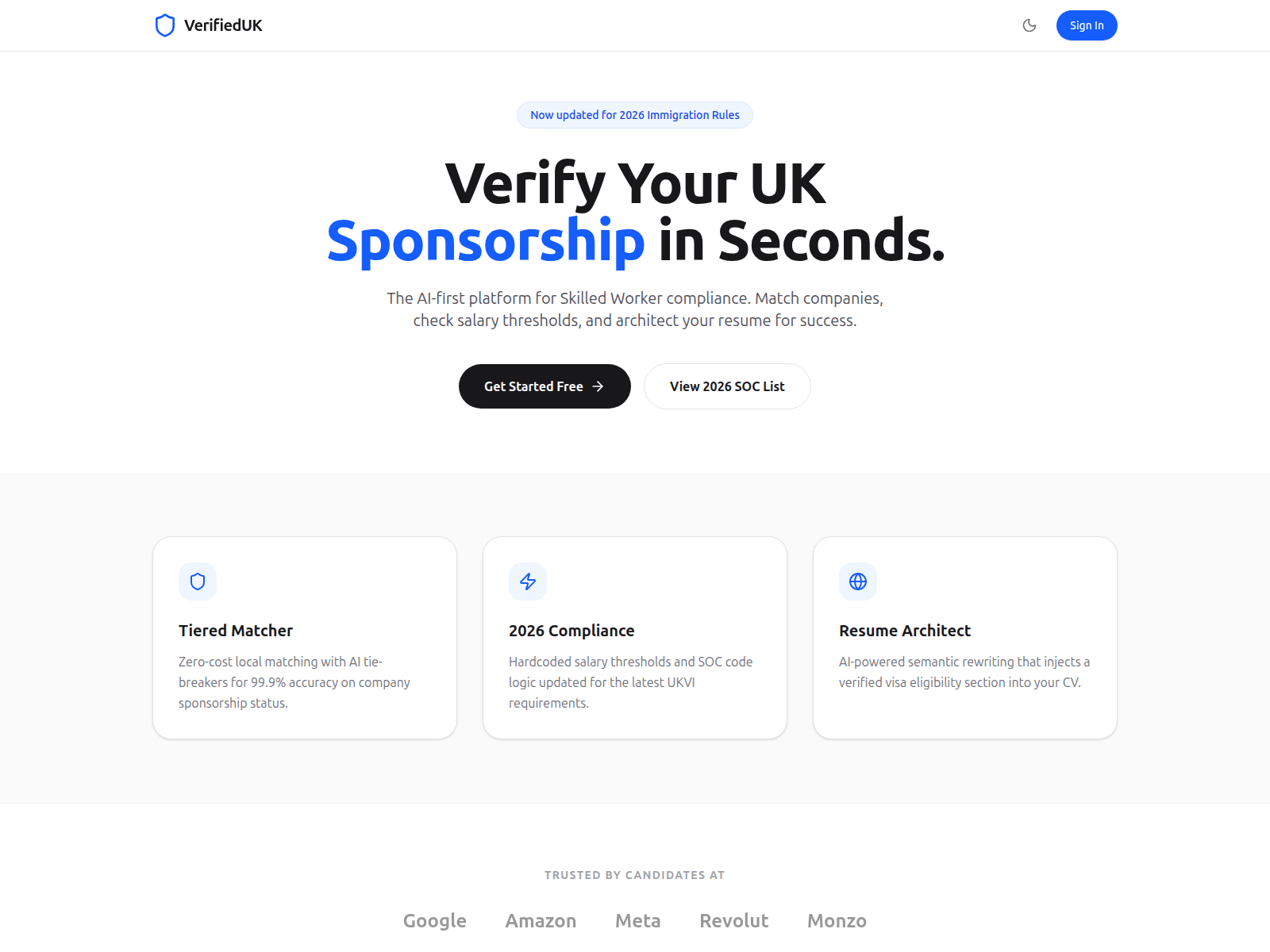 Screenshot of verifiedsponsor.co.uk