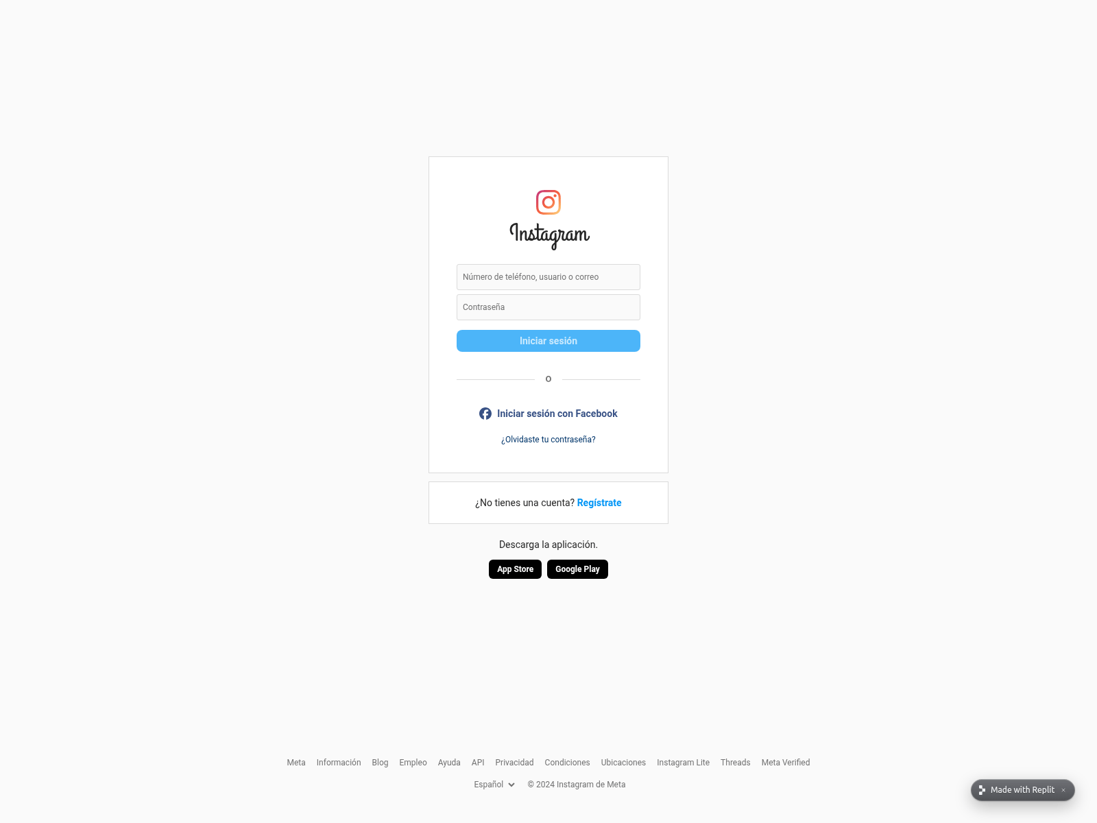 Screenshot of insta-clone--leumasleinad419.replit.app
