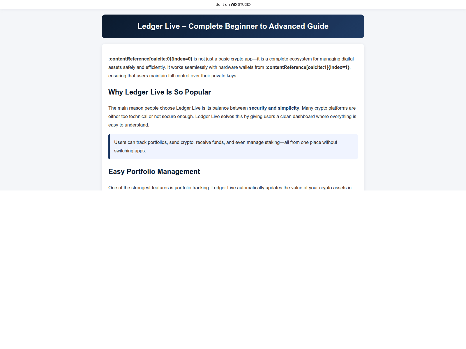 Screenshot of official-com-live.wixstudio.com