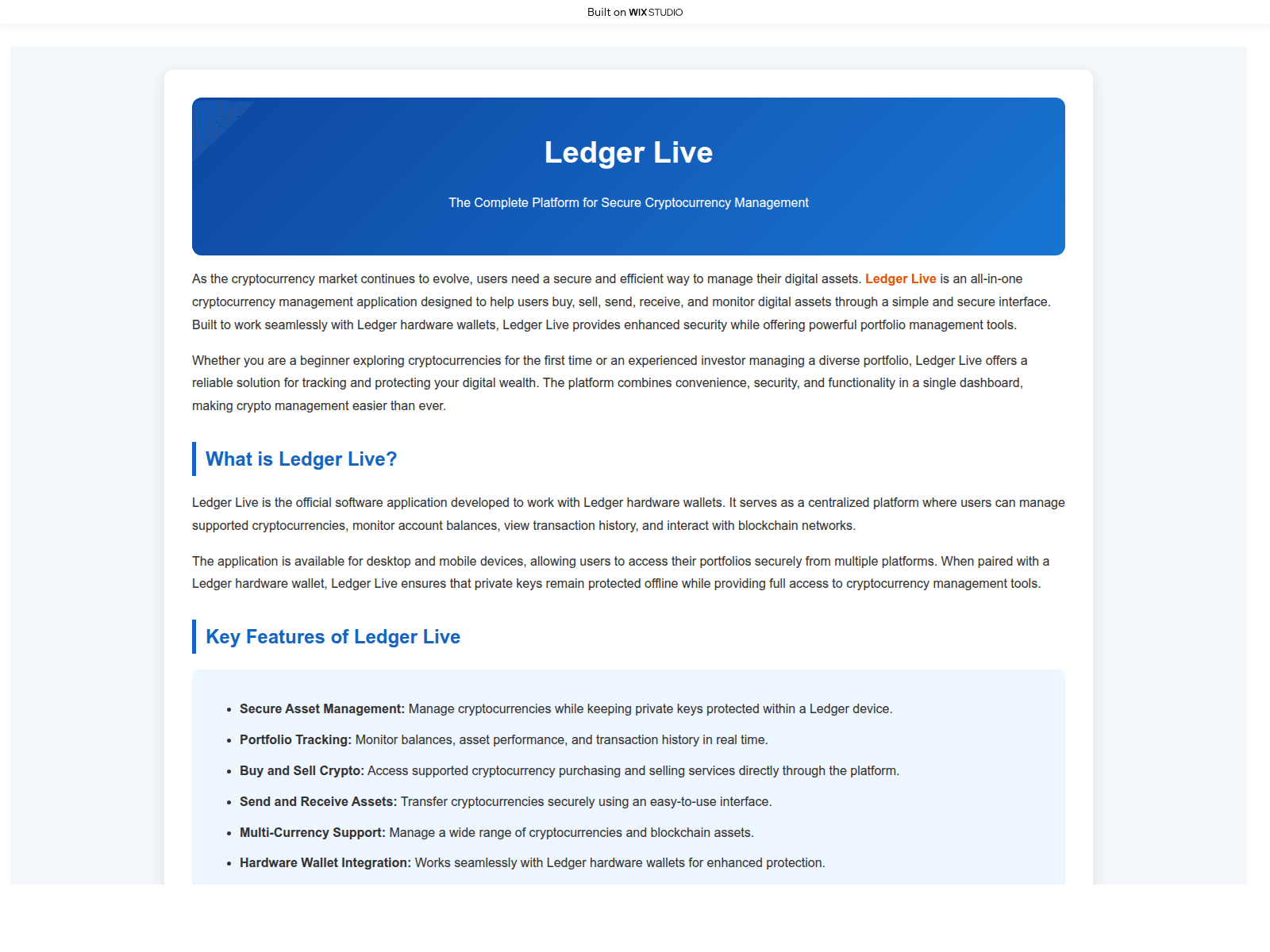 Screenshot of live-ldggr.wixstudio.com