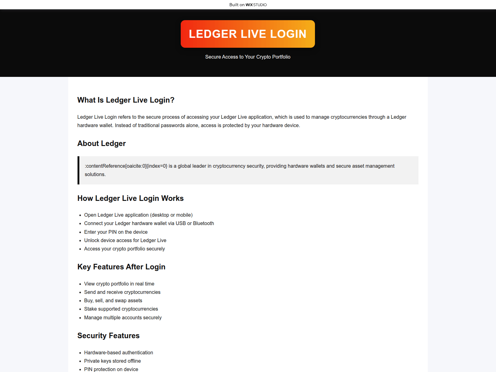 Screenshot of apps-live-logn.wixstudio.com